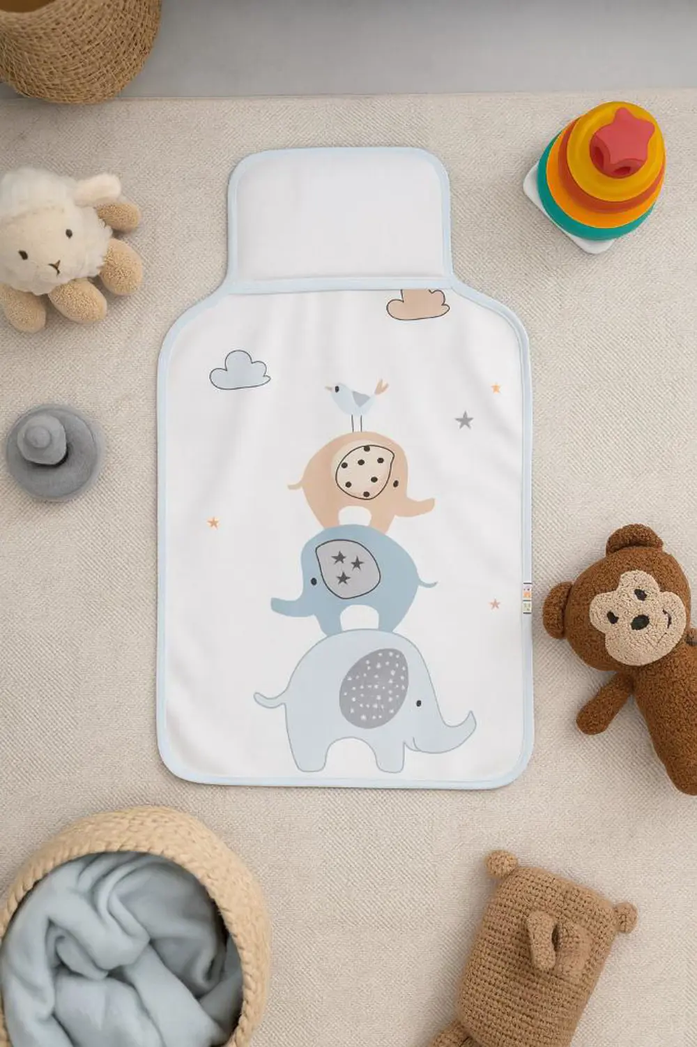 Ekebaby Desenli Pratik Alt Açma Fil EKE.FİL.5008