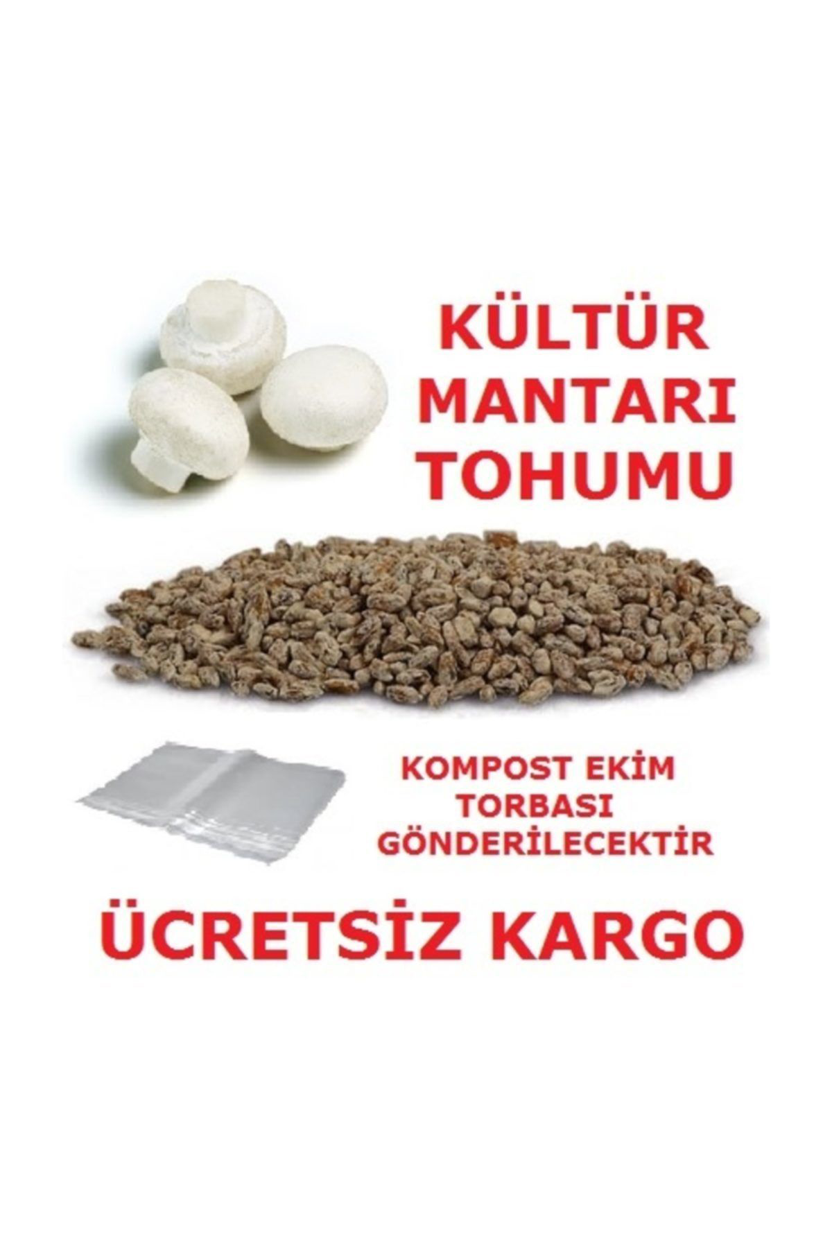 Ekim Torbası Ve Eğitim Kılavuzu Hediyeli 100 Gr Beyaz Şapkalı Kül