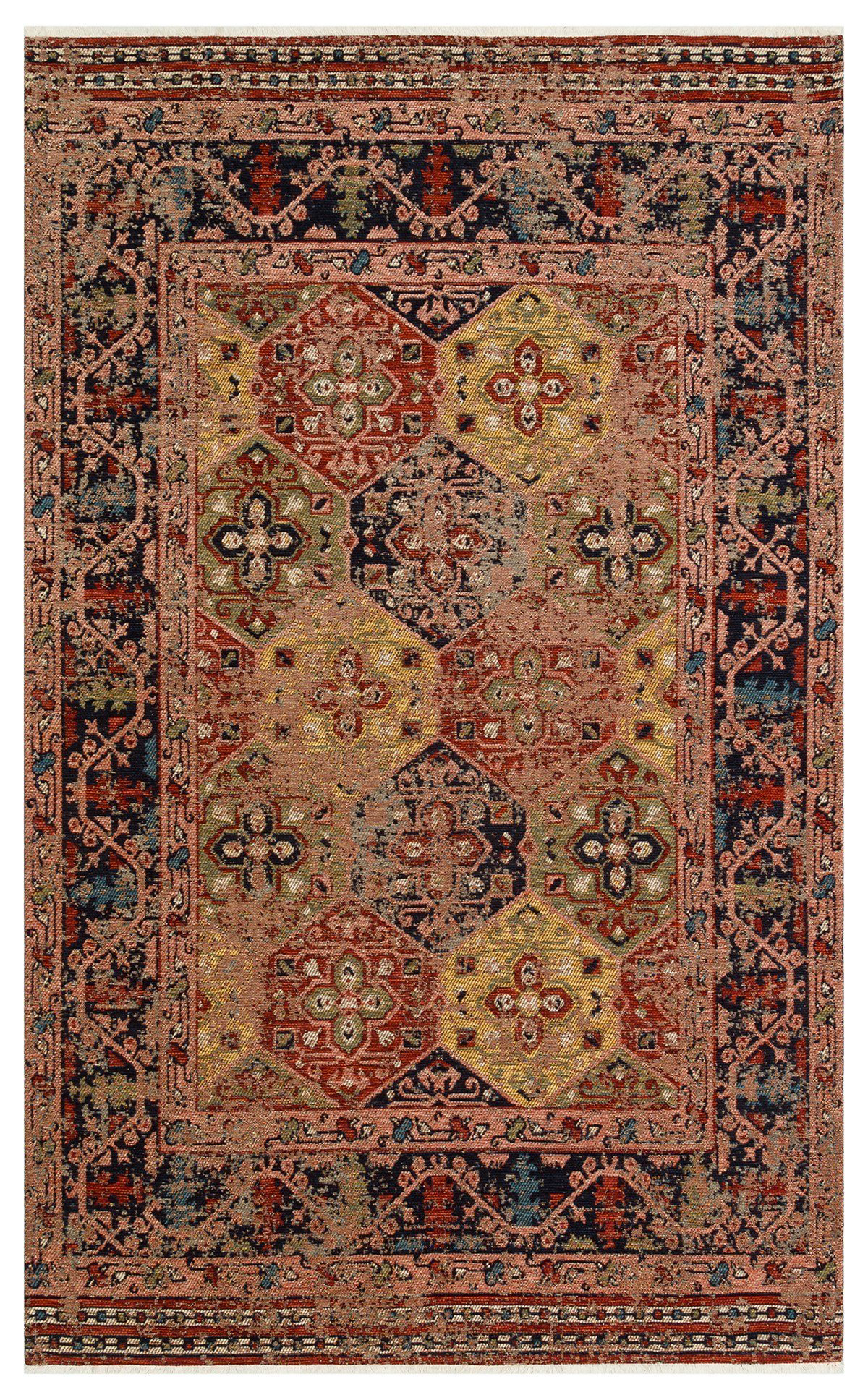 Eko Anadolu Antik Desenli Yıkanabilir Kaymaz Tabanlı Etnik Kilim 