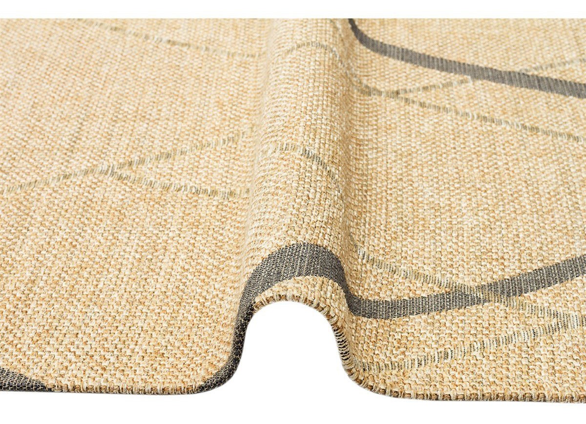 Eko Brooklyn Hasır Görünümlü Kaymaz Renkli Dokuma Modern Kilim BR