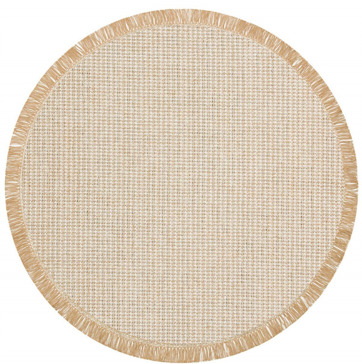 Eko Brooklyn Hasır Görünümlü Kaymaz Dokuma Modern Yuvarlak Kilim 