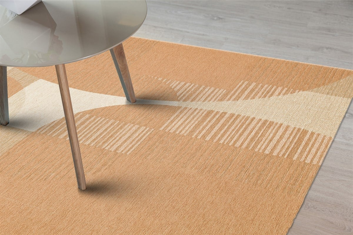 Eko Brooklyn Hasır Görünümlü Kaymaz Renkli Dokuma Modern Kilim BR