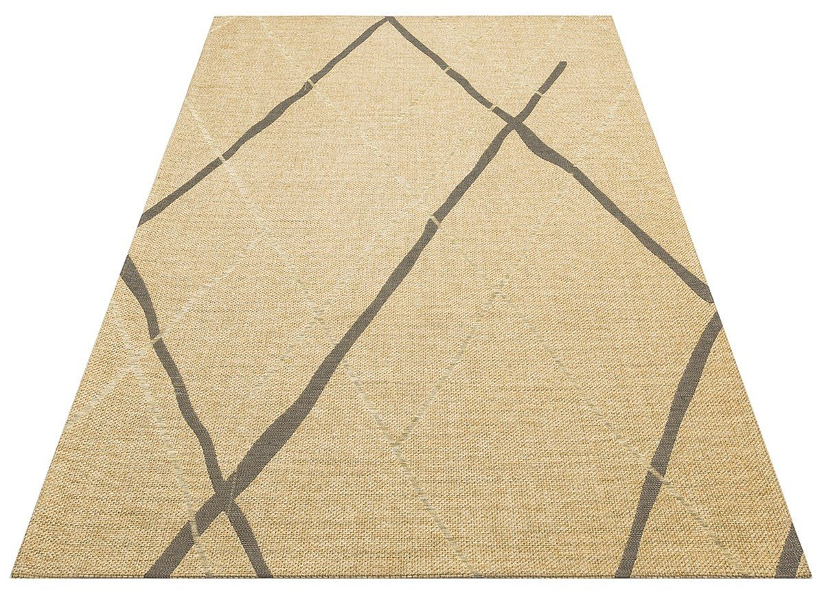 Eko Brooklyn Hasır Görünümlü Kaymaz Renkli Dokuma Modern Kilim BR