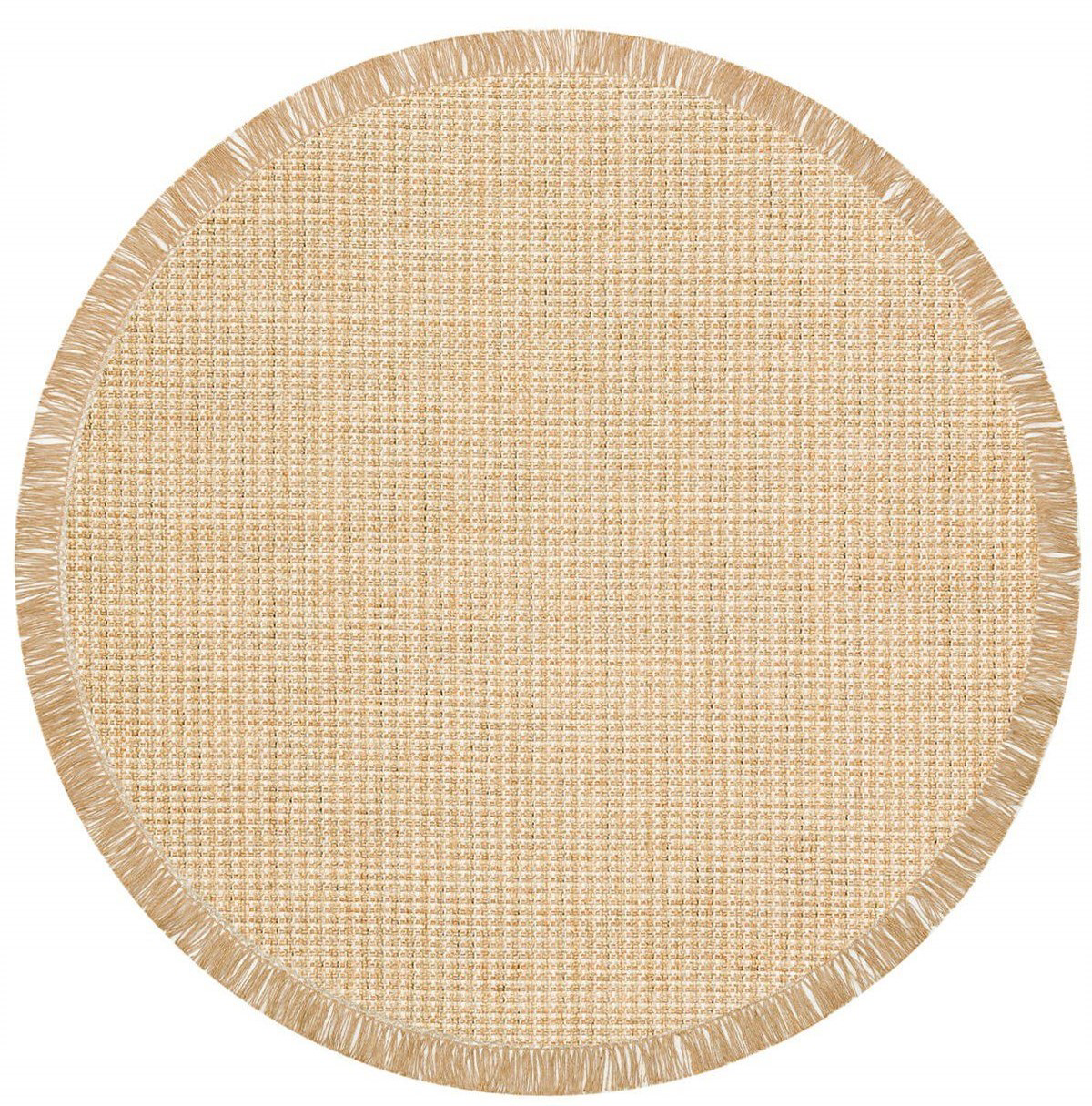 Eko Brooklyn Hasır Görünümlü Kaymaz Dokuma Modern Yuvarlak Kilim 