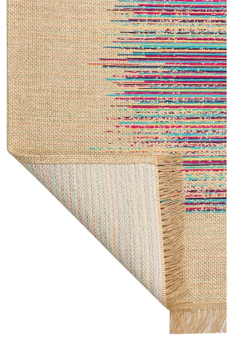 Eko Brooklyn Hasır Görünümlü Kaymaz Renkli Dokuma Modern Kilim BR