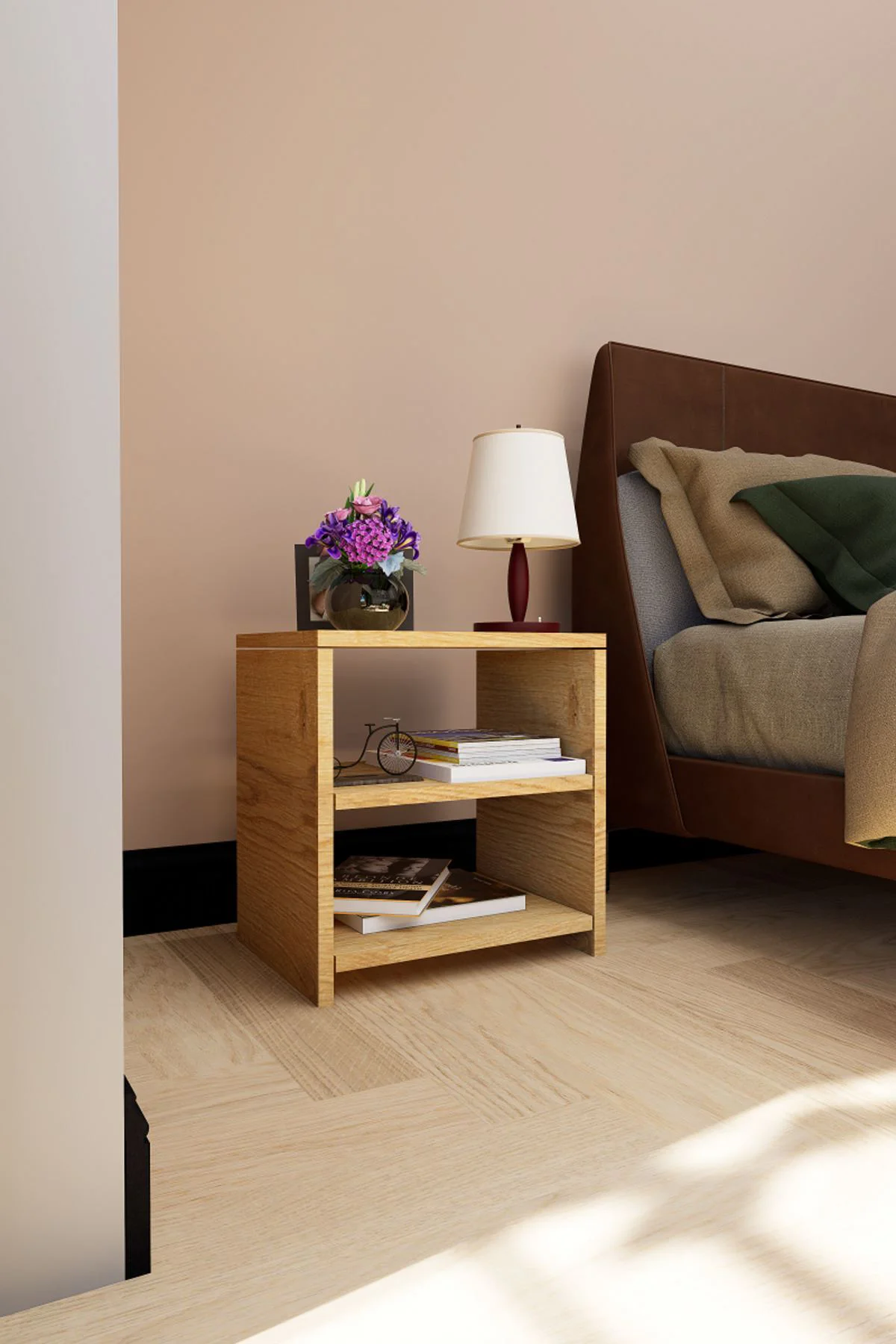 Eko Komodin Yan Sehpa Dekoratif Çam