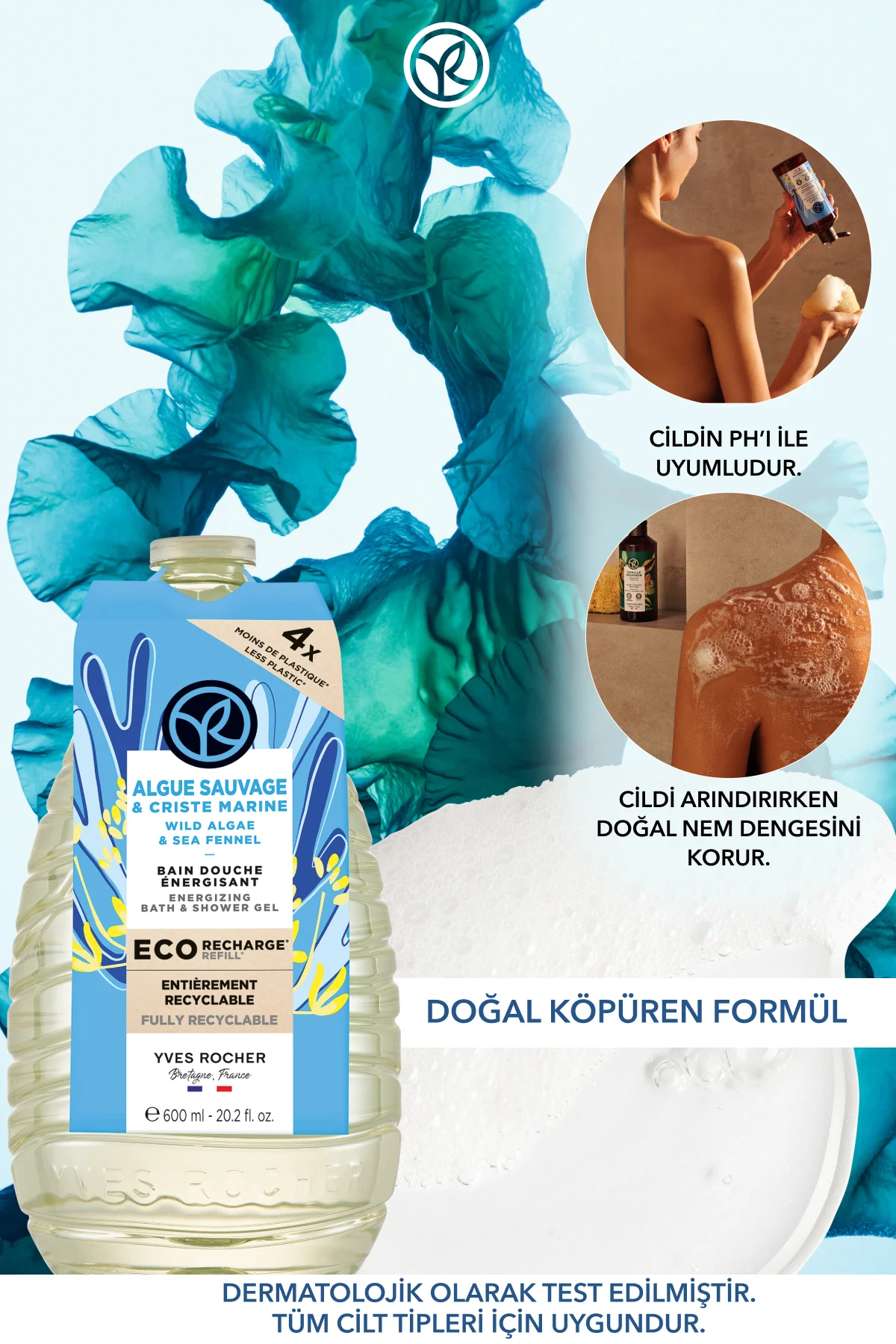 Eko Refill Yedek Duş Jeli-Nemlendirici Serinletici Okyanus Esinti