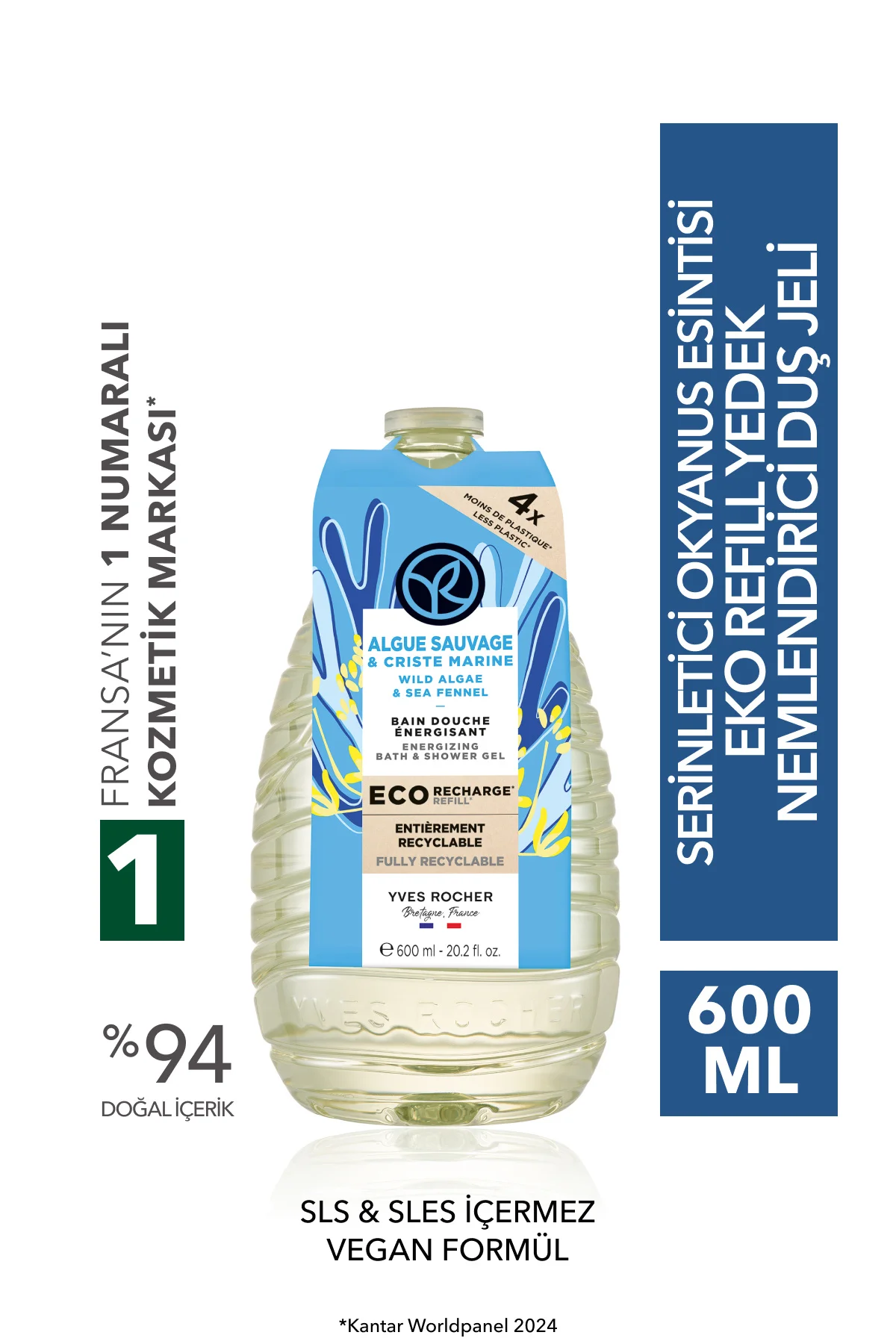 Eko Refill Yedek Duş Jeli-Nemlendirici Serinletici Okyanus Esinti