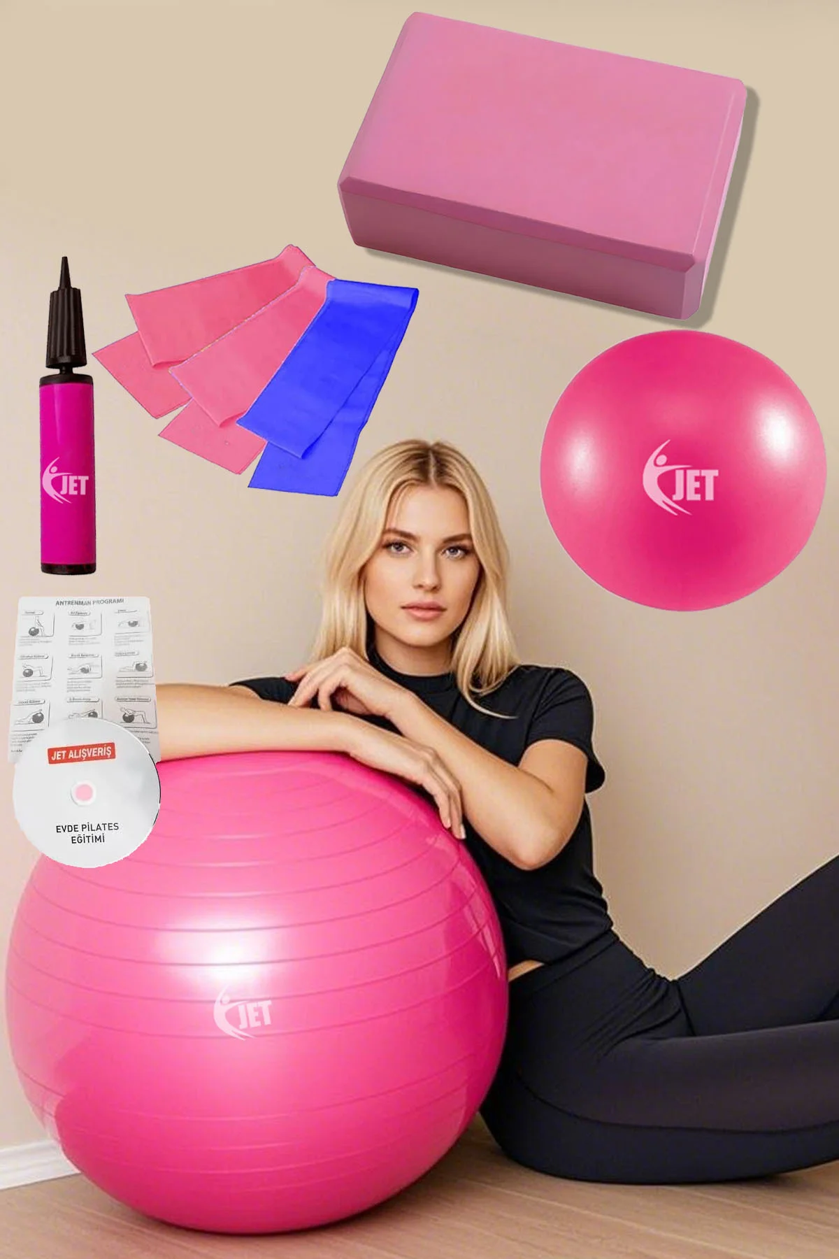 Ekonomik Pilates Seti 9 Parça İçeren Ev & Salon Tipi Plates Yoga 