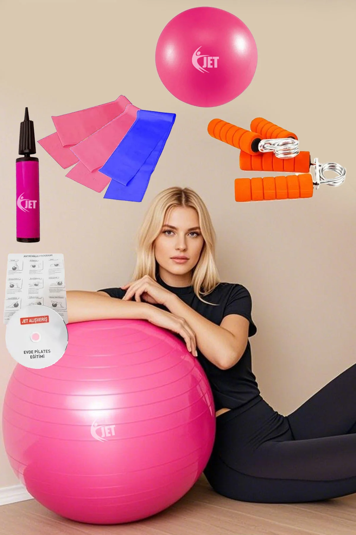 Ekonomik Pilates Seti 9 Parça İçeren Ev & Salon Tipi Plates Seti 