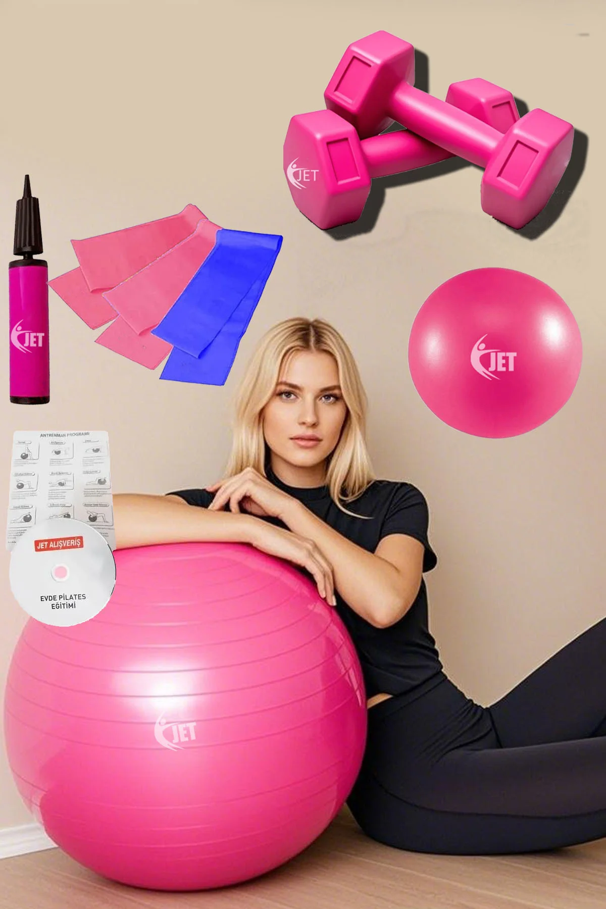 Ekonomik Pilates Seti 9 Parça İçeren Ev & Salon Tipi Plates Seti 
