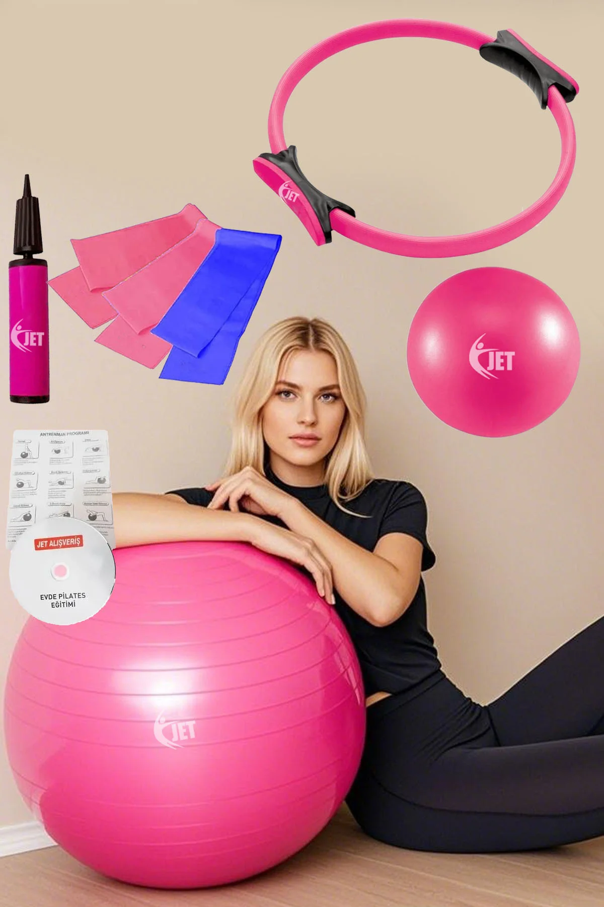 Ekonomik Pilates Seti 9 Parça İçeren Ev & Salon Tipi Plates Seti 