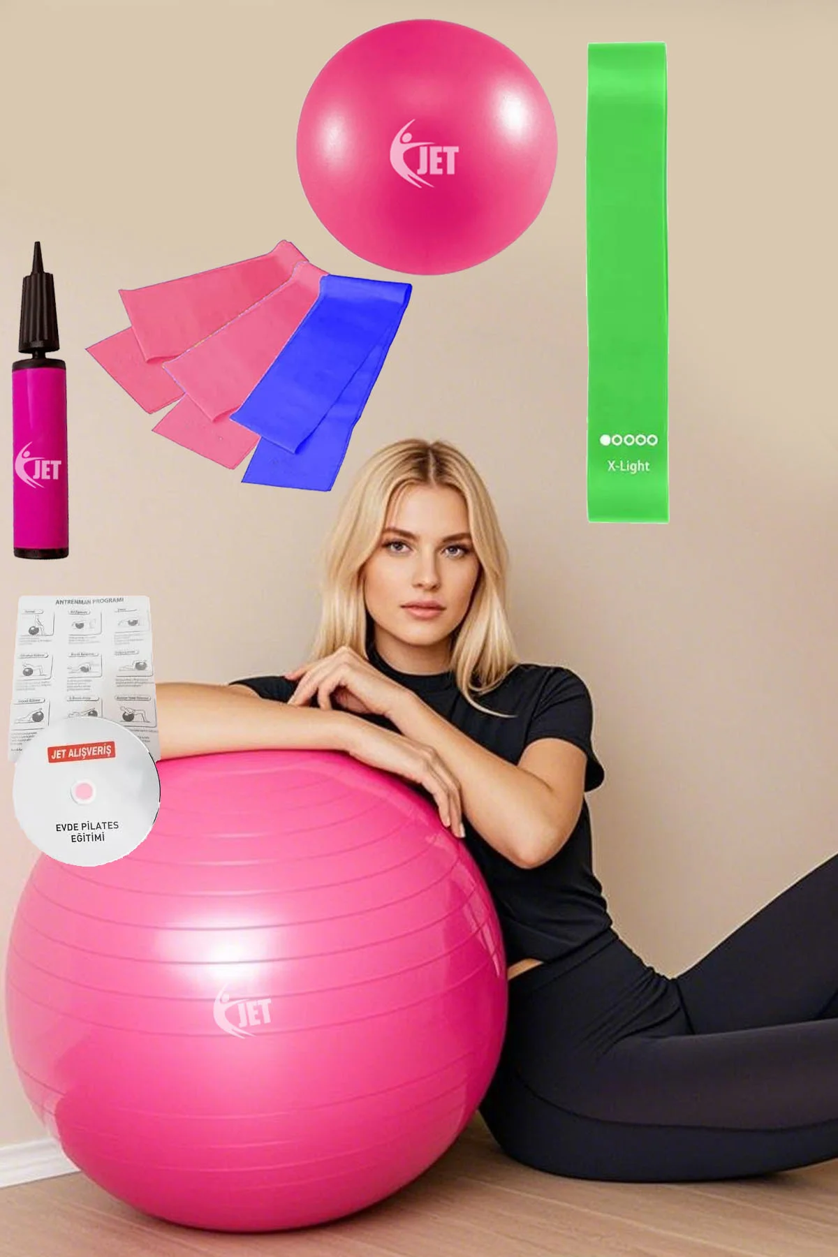 Ekonomik Pilates Seti 9 Parça İçeren Ev & Salon Tipi Pilates Set 