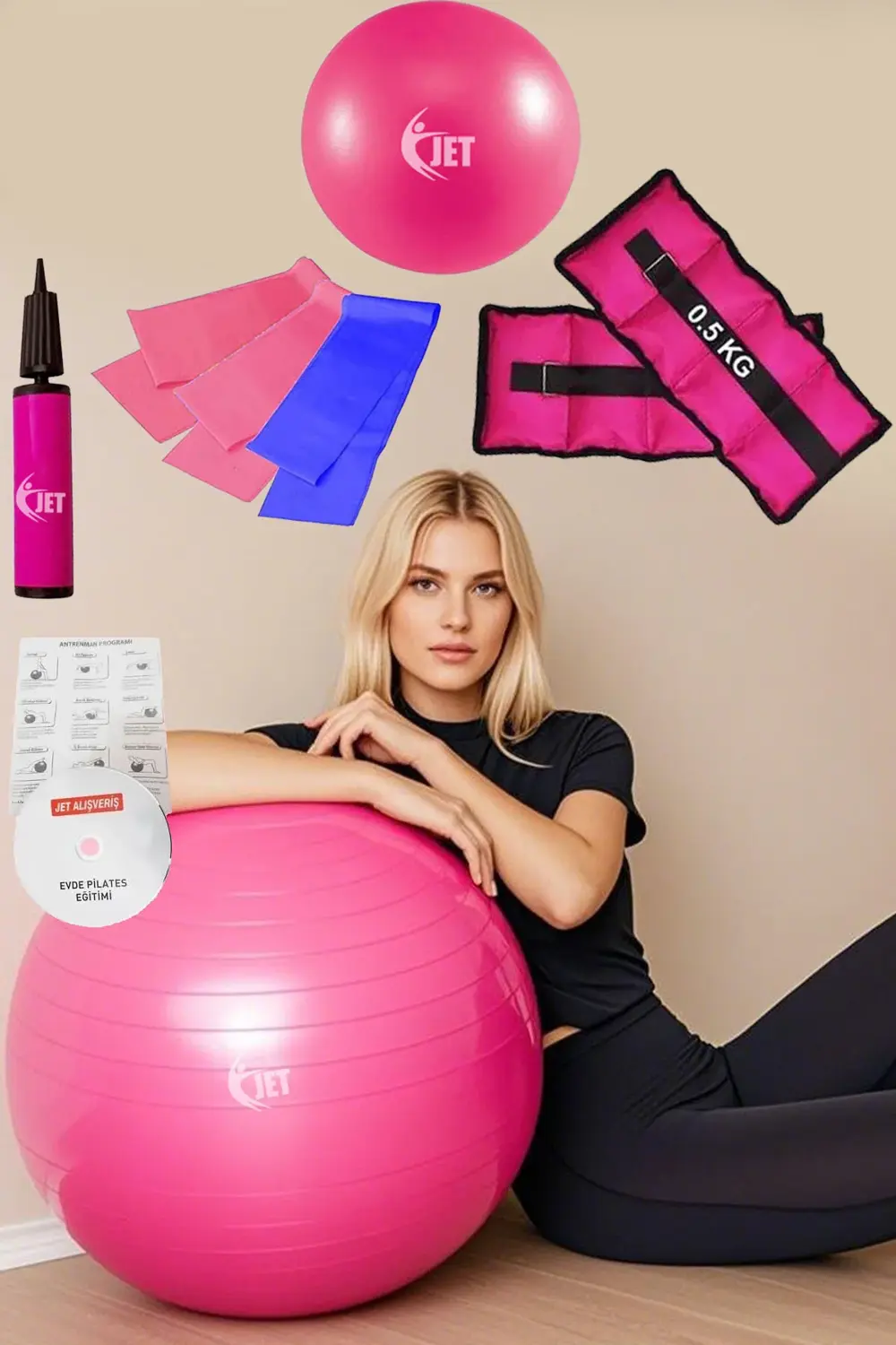 Ekonomik Pilates Seti 9 Parça İçeren Ev & Salon Tipi Plates Set B