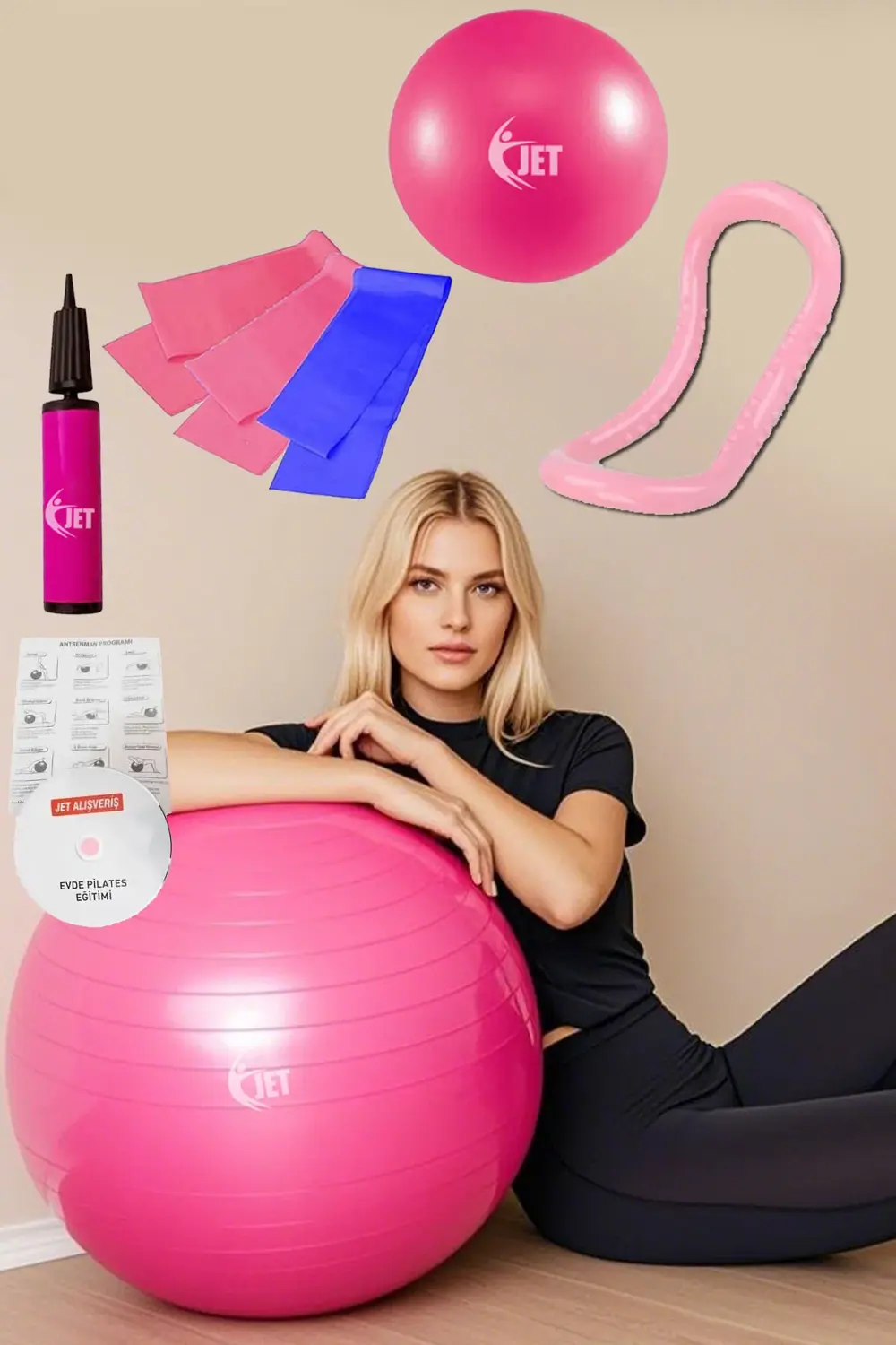 Ekonomik Pilates Seti 9 Parça İçeren Ev & Salon Tipi Set 3lü Dire