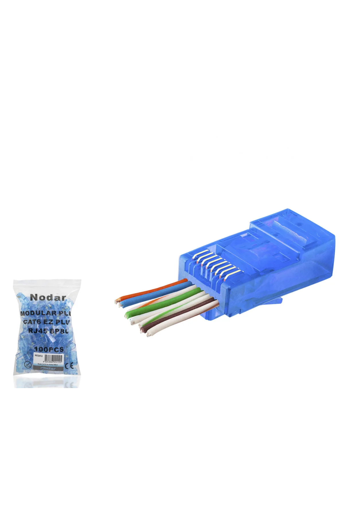 Ekonomik Rj45 Konnektör Seti 100 Adet Mavi Cat6 Ekonomik Rj45 Konnektör Seti 100 Adet Mavi Cat6