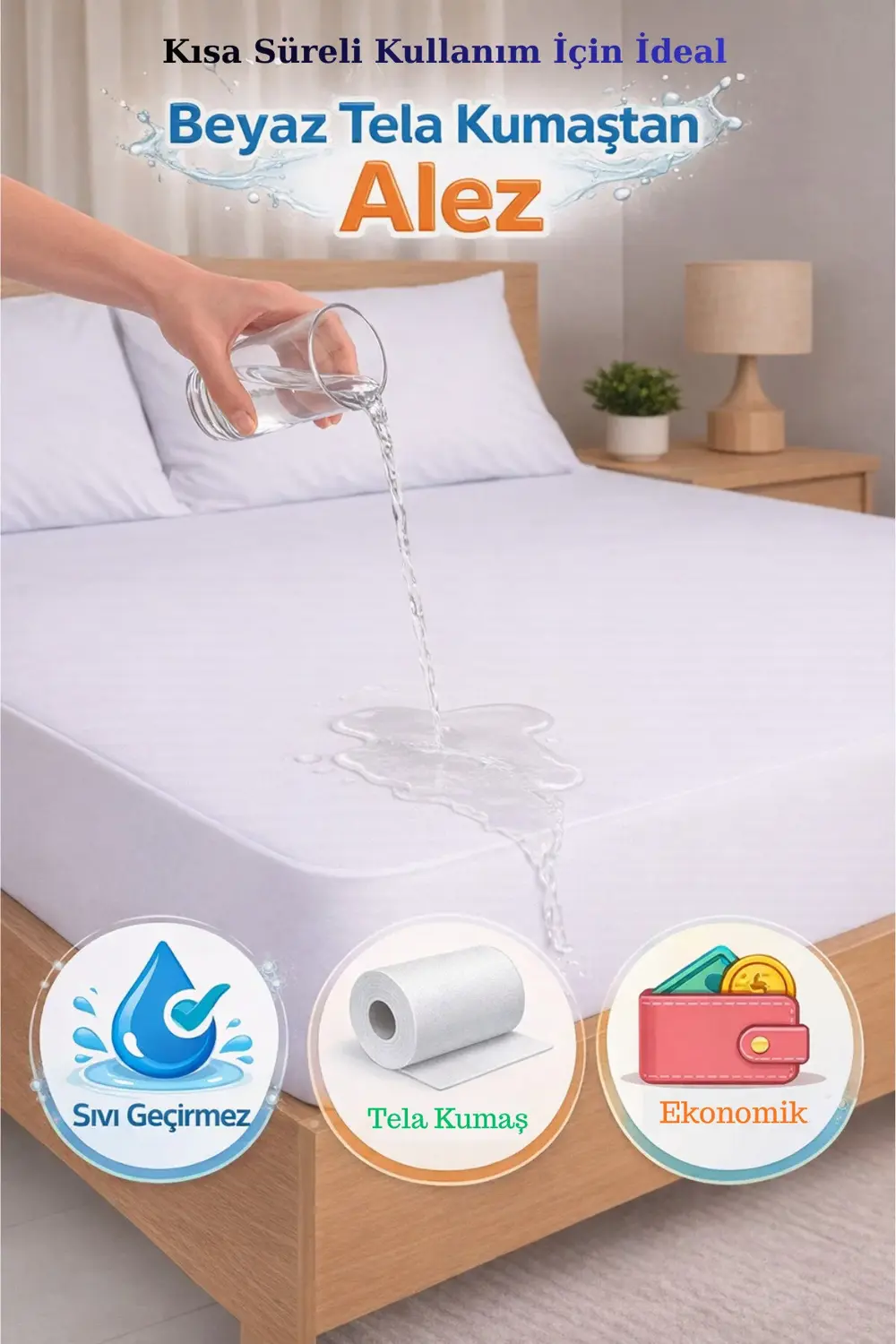 Ekonomik Tela Kumaş Fitted Sıvı Geçirmez Alez