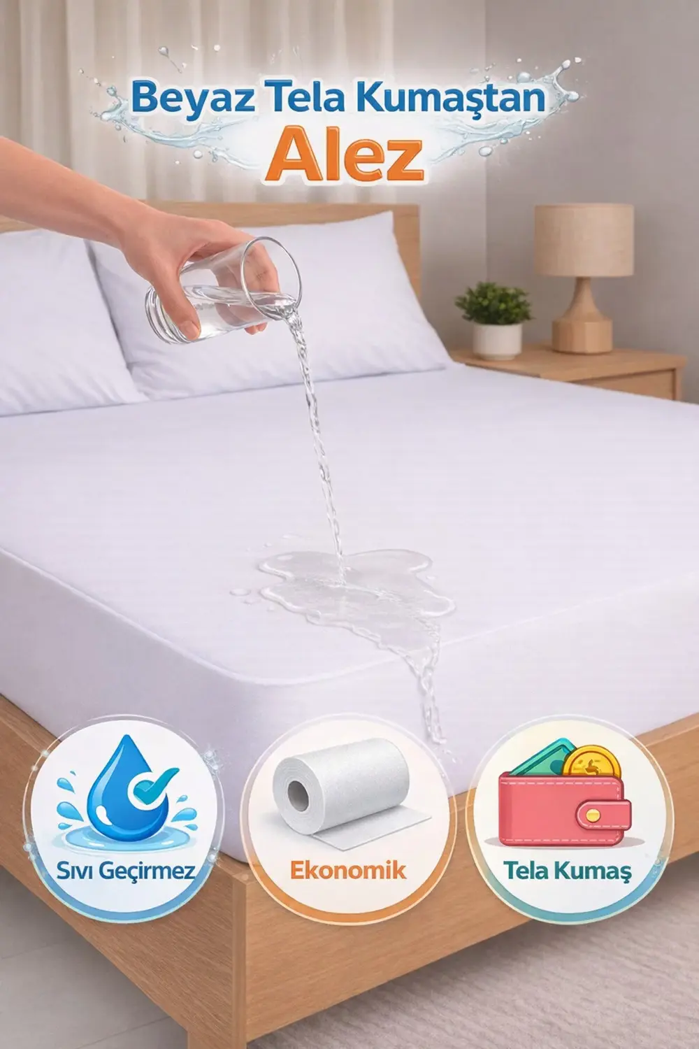 Ekonomik Tela Kumaş Fitted Sıvı Geçirmez Alez