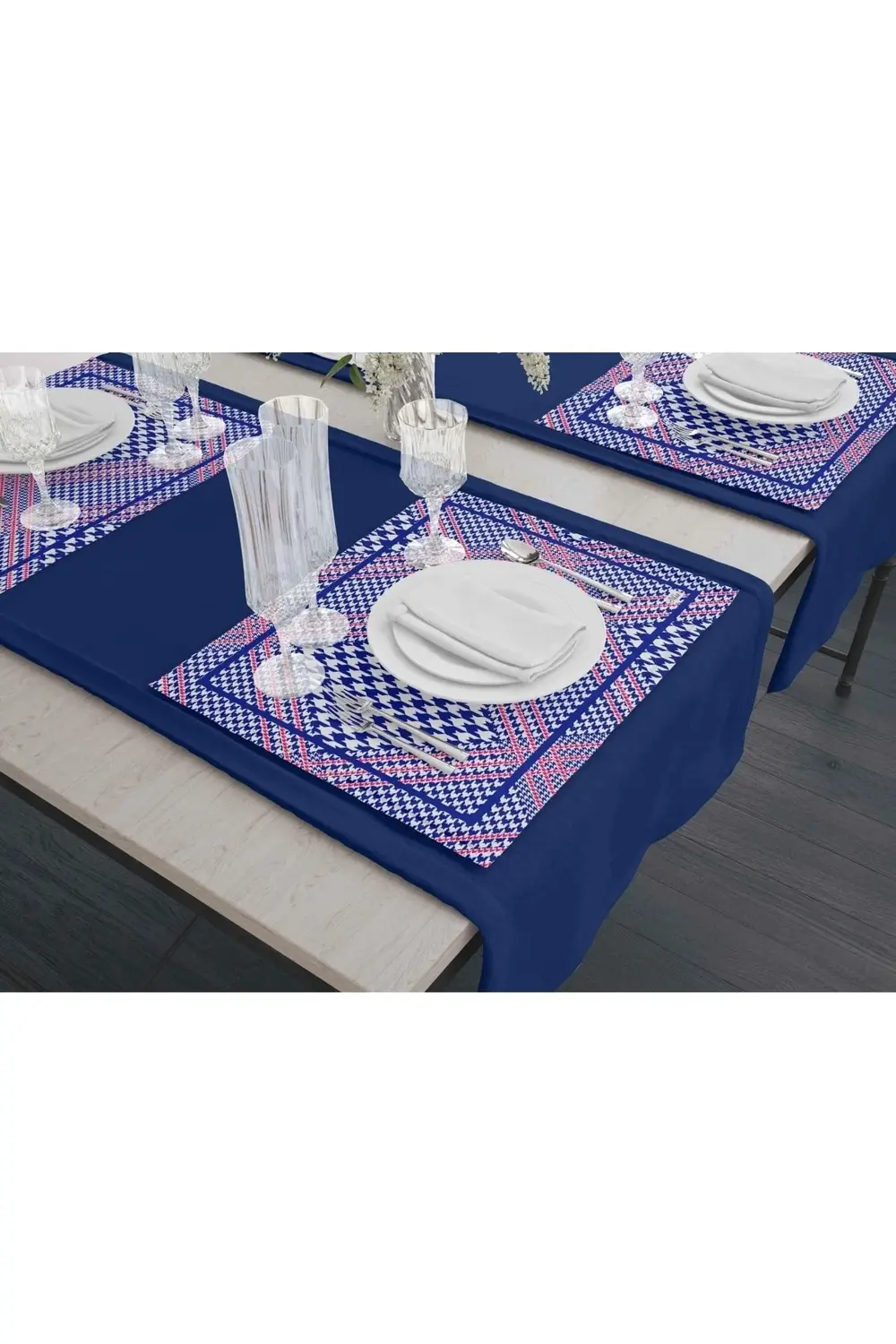 Ekose -1 Amerikan Servis 6 Lı Set - 50 X 35 Cm