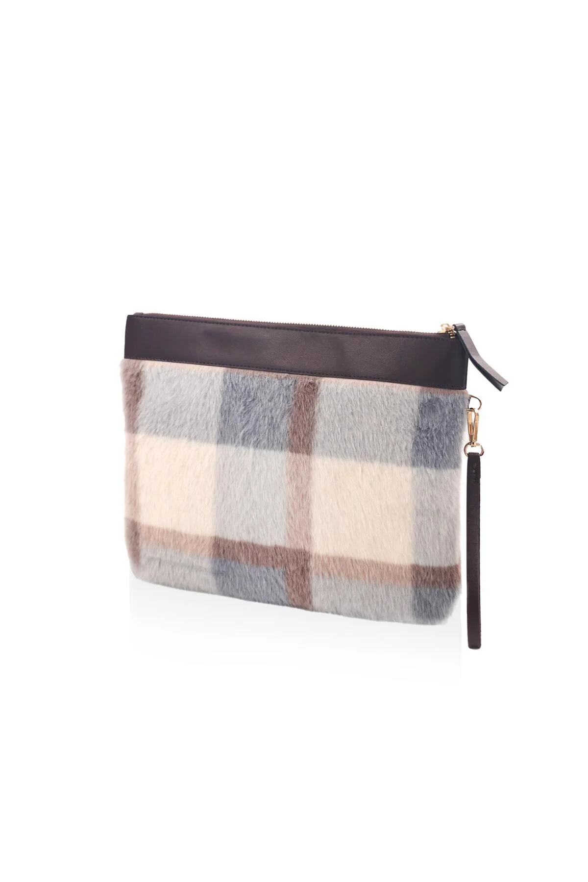 Ekose Clutch Çanta 26x33 cm