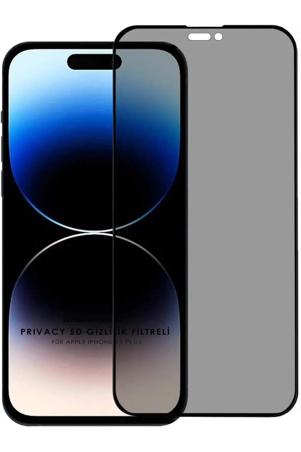 Ekran 15 için Uyumlu Privacy 5D Gizlilik Filtreli Cam Ekran Siyah