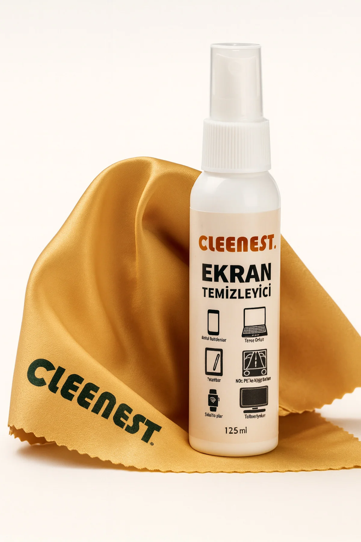 Ekran Temizleme Seti 125ml Sıvı Ve Mikrofiber Bez 30x30 Otomobil 