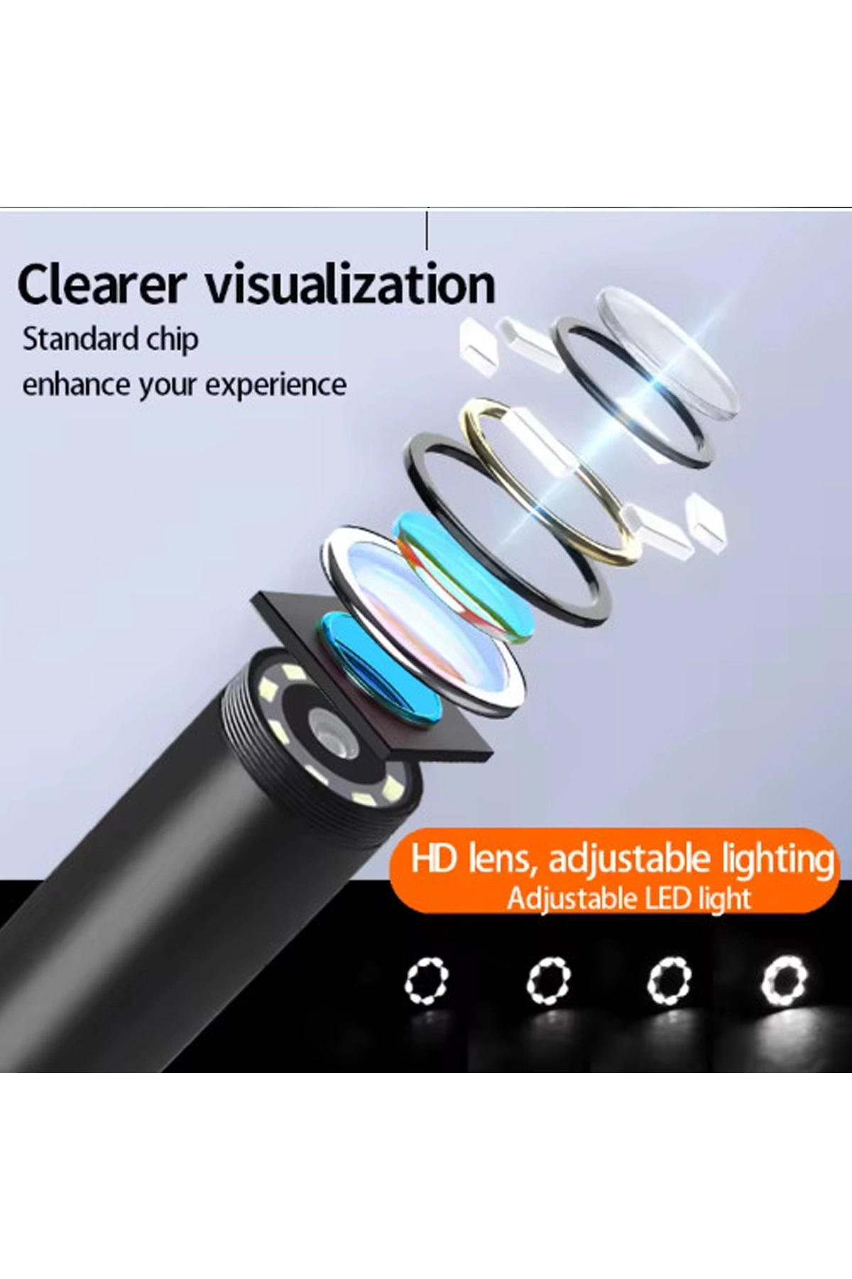 Butik Ekranlı 3 Kameralı 10 Mt Hafıza Kart Destekli Sert Kablo Yılan En