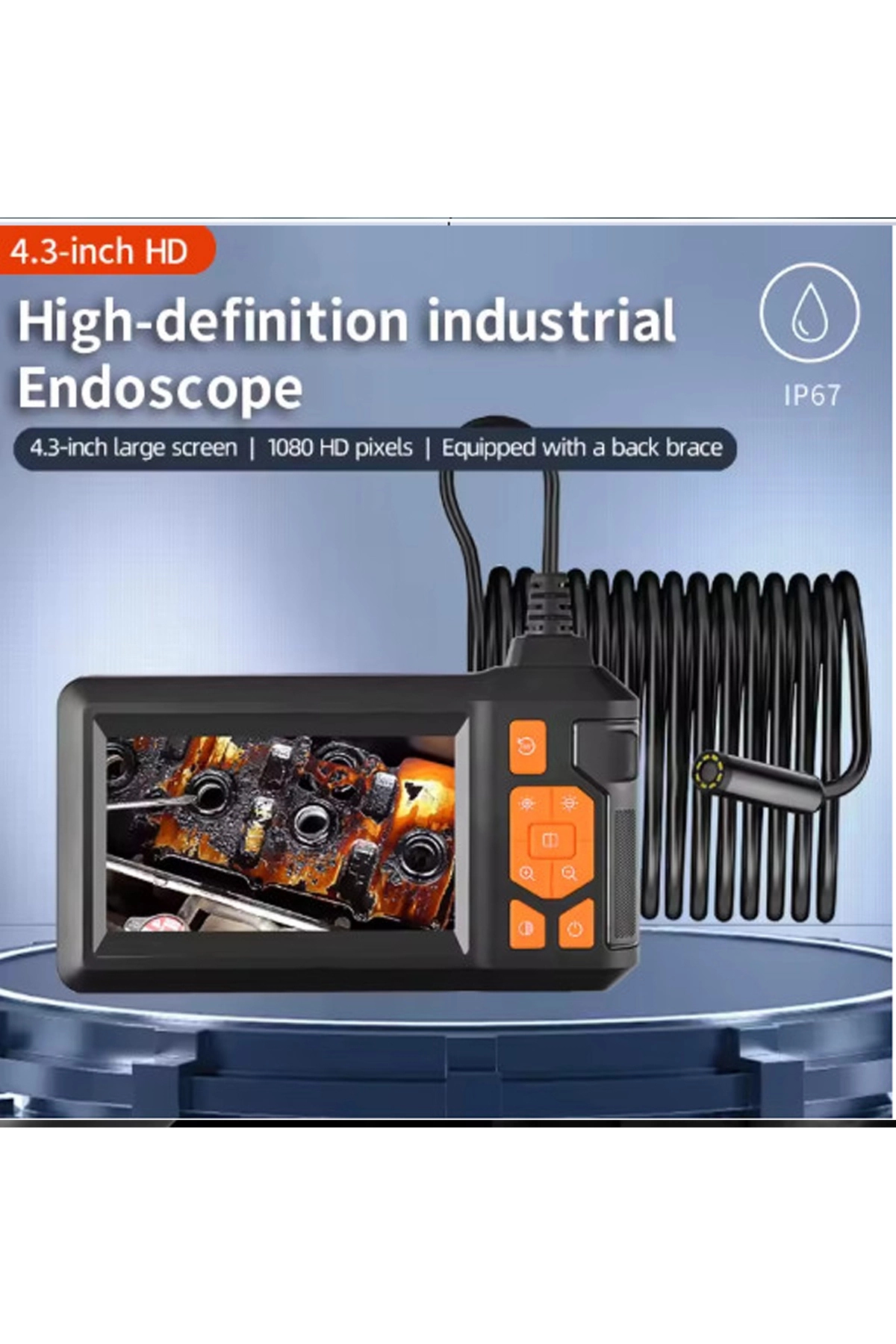 Butik Ekranlı 3 Kameralı 10 Mt Hafıza Kart Destekli Sert Kablo Yılan En