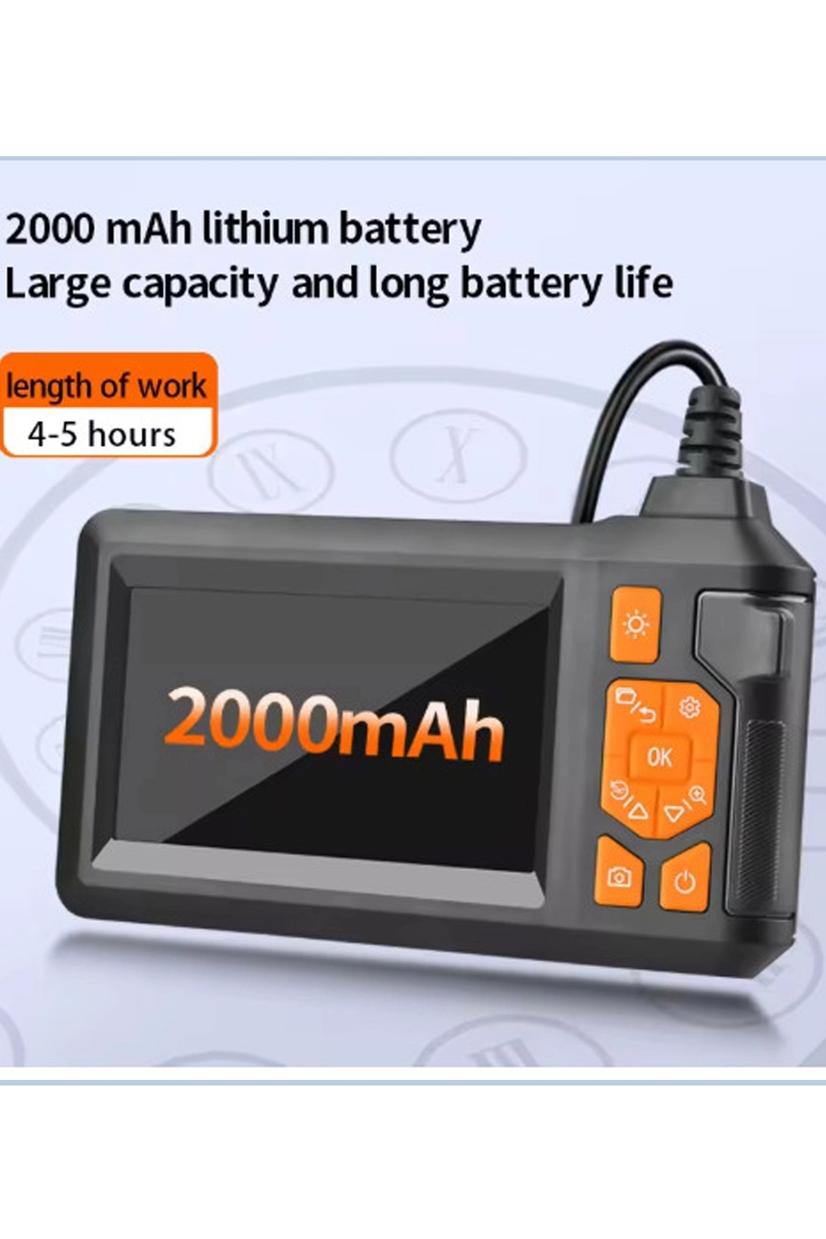 Butik Ekranlı 3 Kameralı 10 Mt Hafıza Kart Destekli Sert Kablo Yılan En