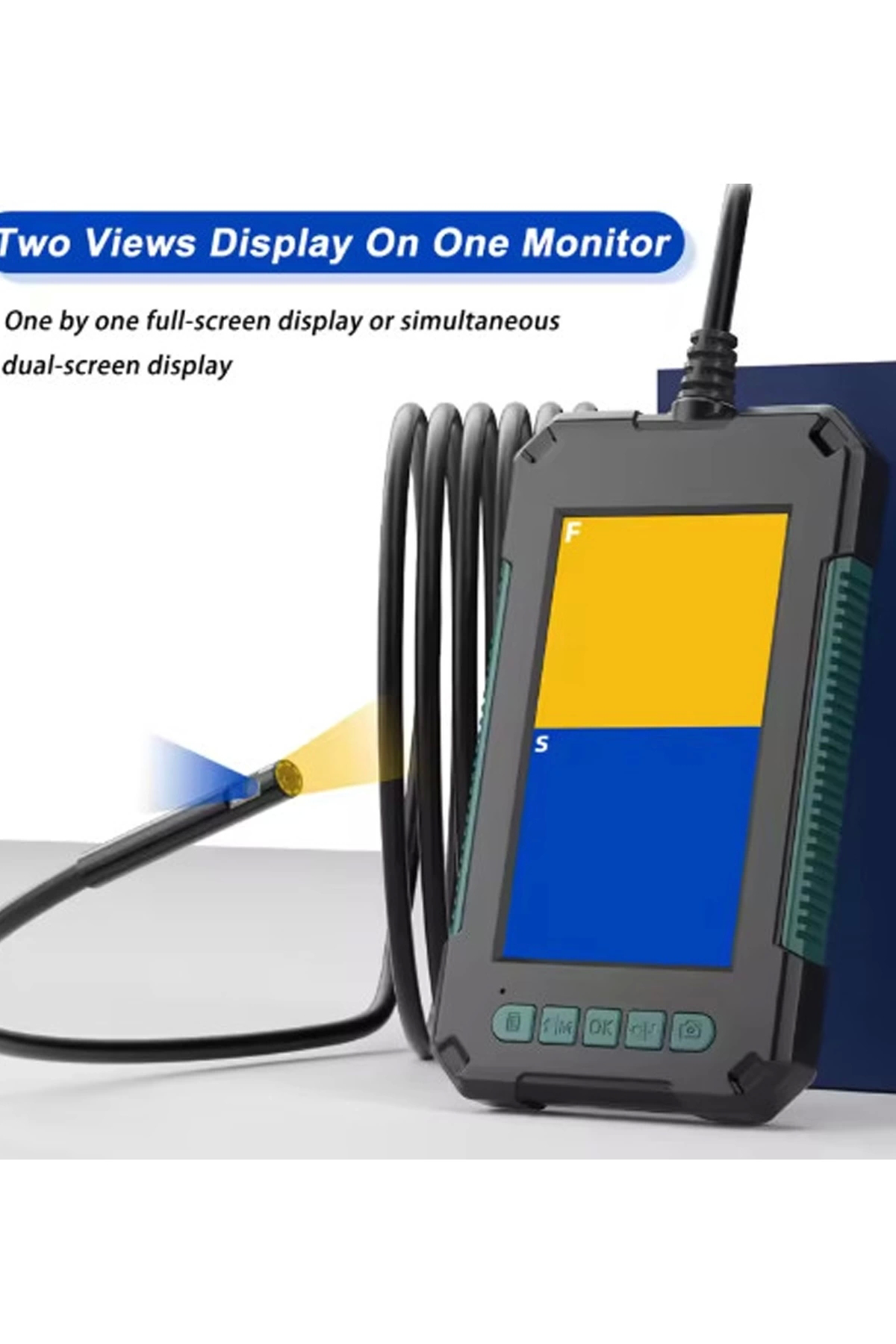 Butik Ekranlı Çift Kameralı 10 Mt Hafıza Kart Destekli Sert Kablo Yılan