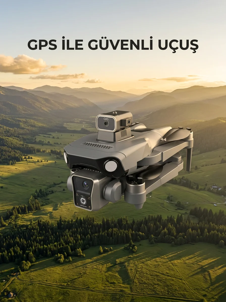 Ekranlı Kumandalı GPS Drone Çift Kameralı Katlanabilir Hava Aracı Ekranlı Kumandalı GPS Drone Çift Kameralı Katlanabilir Hava Aracı