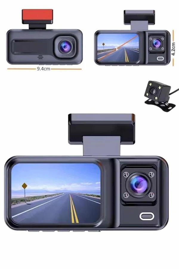 Ekranlı Sürüş Kaydedici DVR Ön ve Arka Kameralı Full HD Çözünürlüklü Oto Güvenlik Sistemi