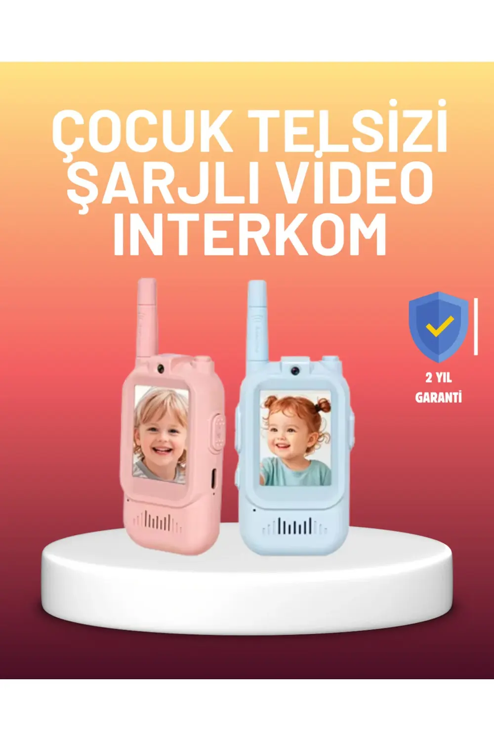 Ekranlı Walkie Talkie Oyuncağı Ses ve Görüntü Destekli