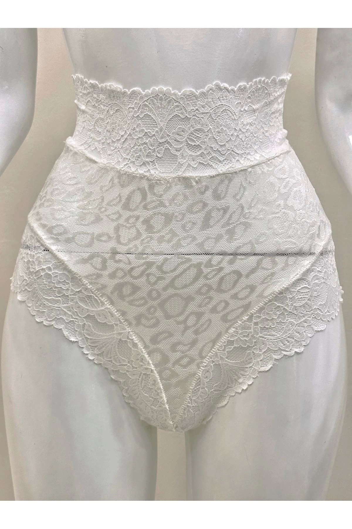 Brcdesing Ekru Dantelli Yüksek Bel Külot Venüs-K1012