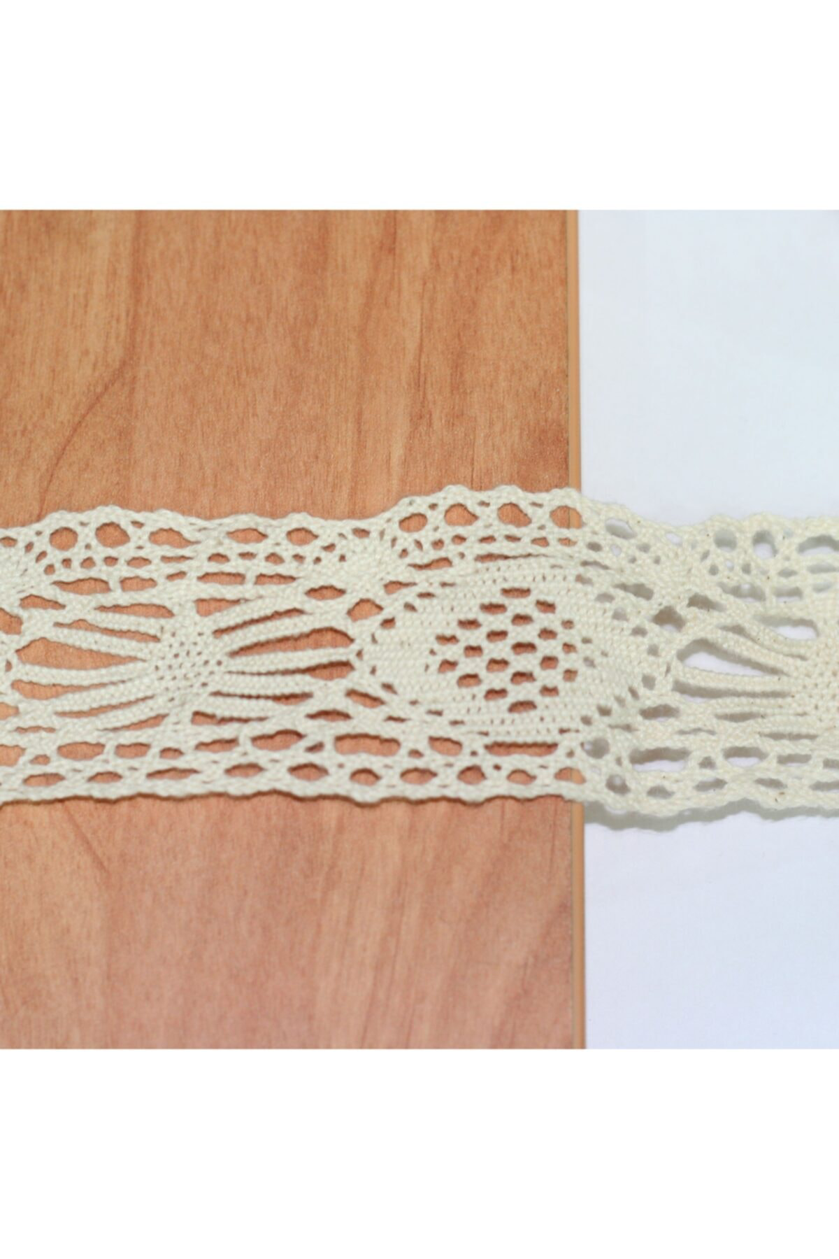 Tuhafiyecimiz Ekru Eninde Pamuk Dantel