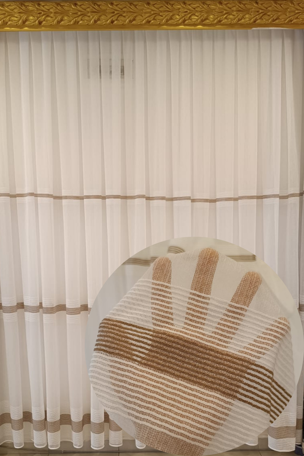 Özgün Home Ekru Tül Perde (1X2,5 Pile)