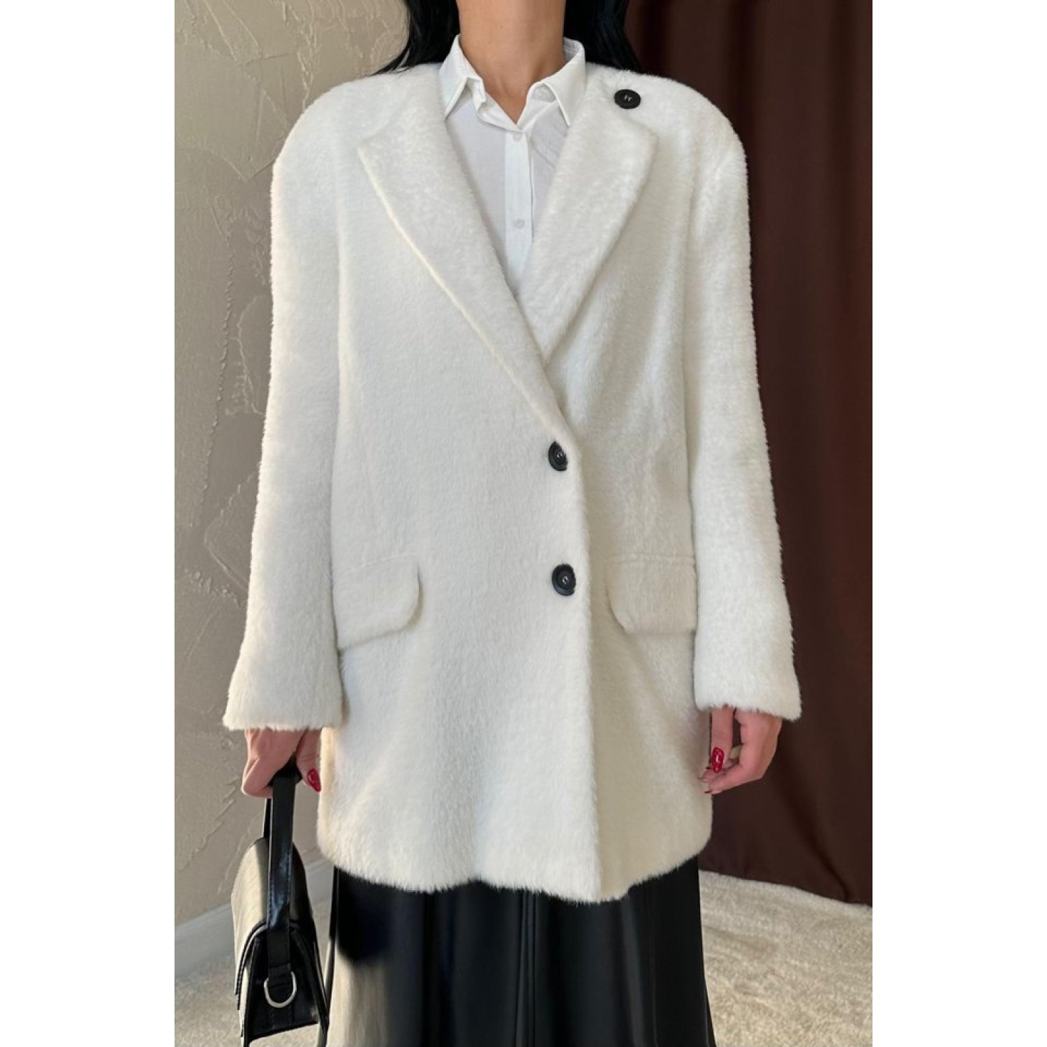 Ekru Tüylü Yumoş Kaban