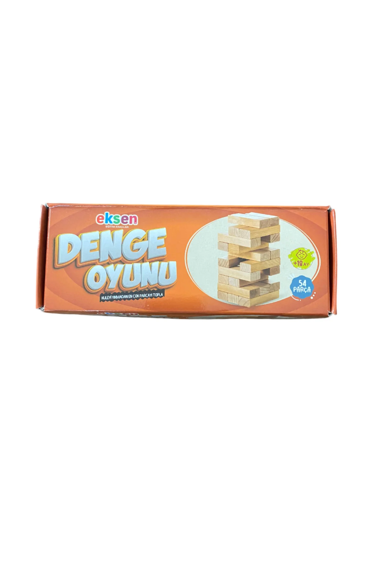 Eksen Jenga Doğal Ahşap Denge Zeka Ve Strateji Oyunu Kule Oyunu 54 Parça