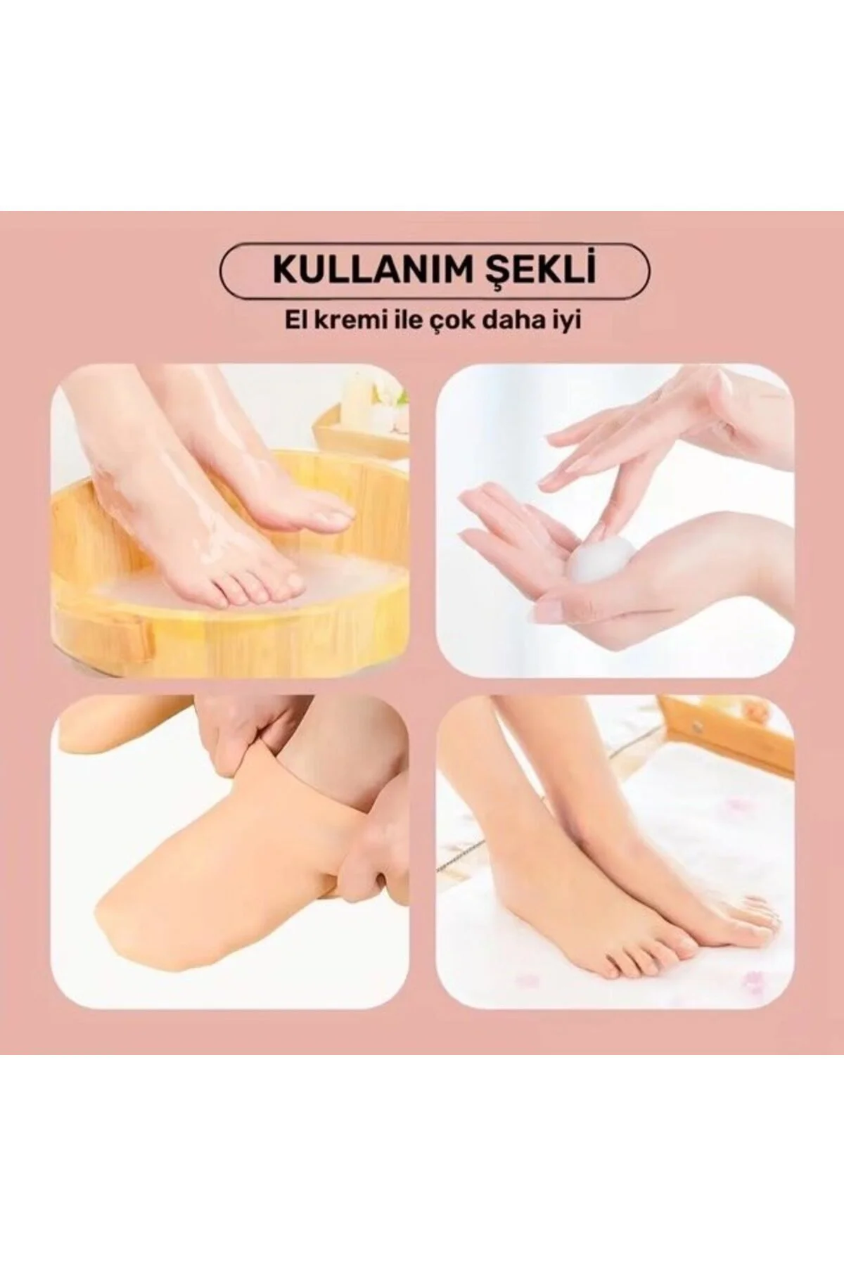 Ekstra Kalın Silikon Jel Ayak Nemlendirici Çorap Ekstra Kalın Silikon Jel Ayak Nemlendirici Çorap