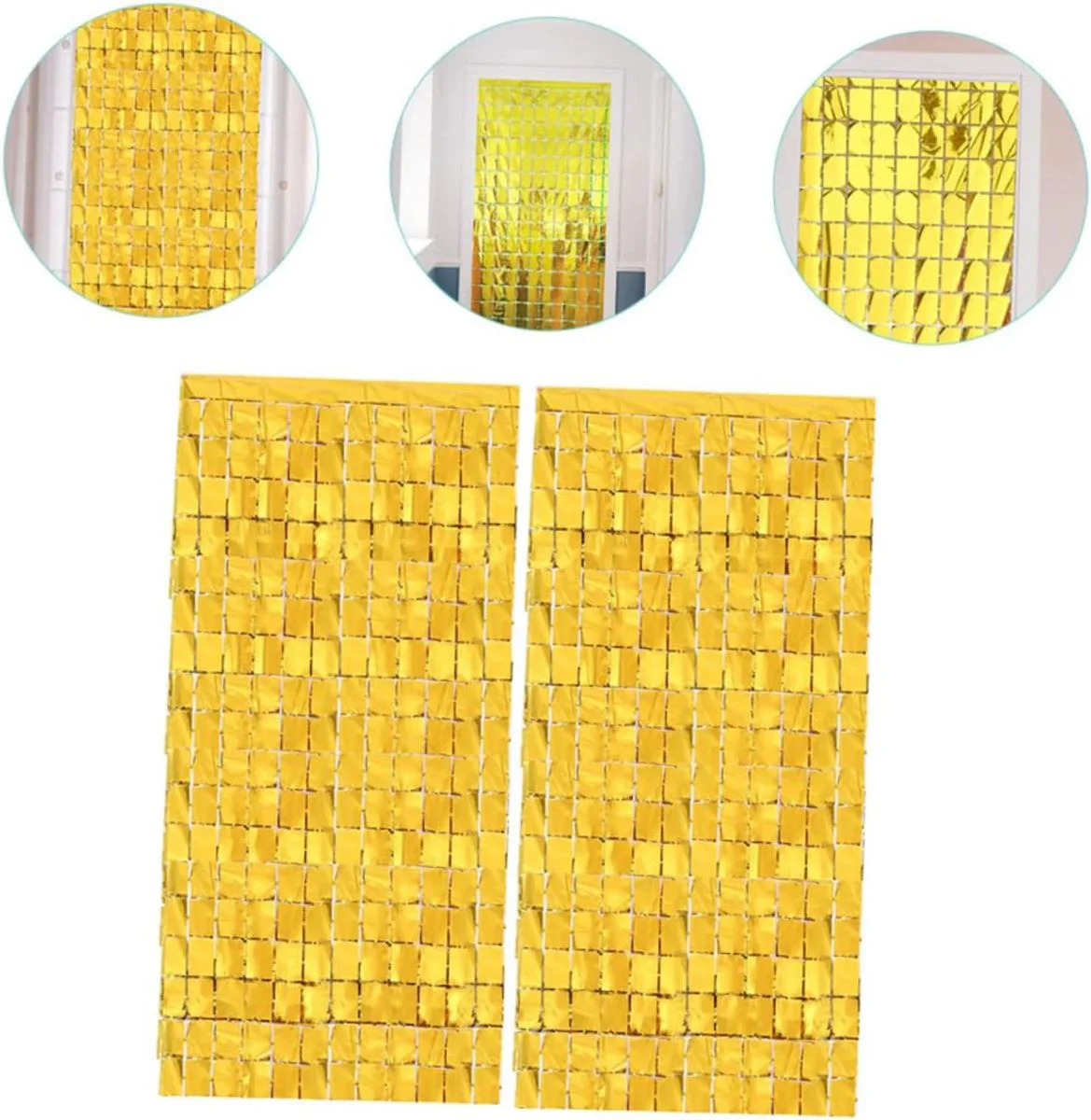 Ekstra Metalize Altın Renk Disko Kapı Perdesi - 1x2 Metre Dikdörtgen Kesim Dekorasyon Fiyatı, Yorumları ve Özellikleri