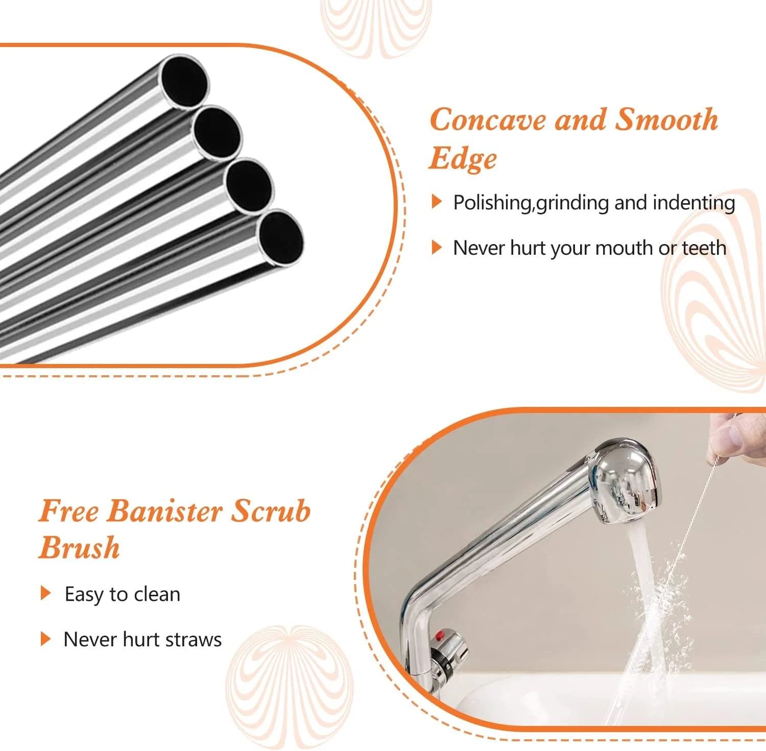 Ekstra Uzun Paslanmaz Çelik Pipet Seti – 3 Parça (Eğri + Düz + Fırça)