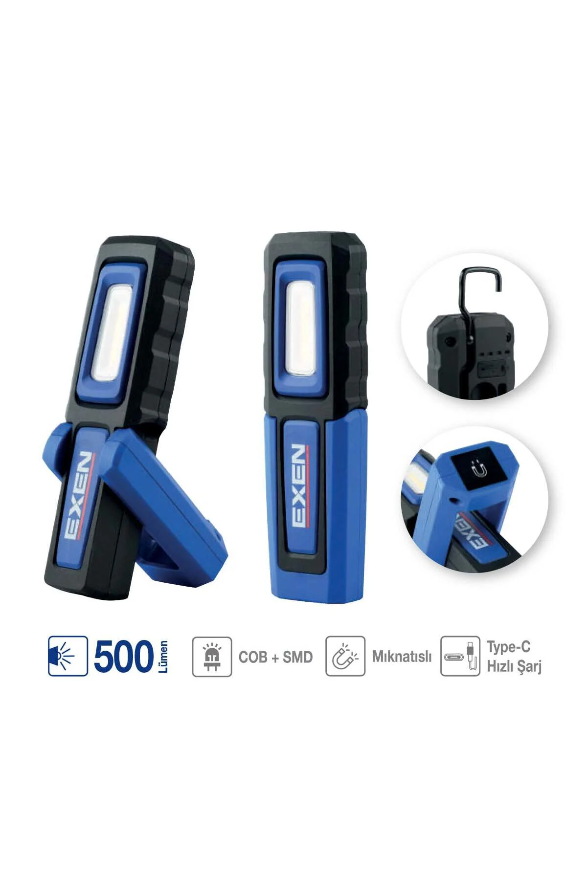 EL 105 FL Şarjlı El Feneri 3.7V 2.6Ah 500 Lümen