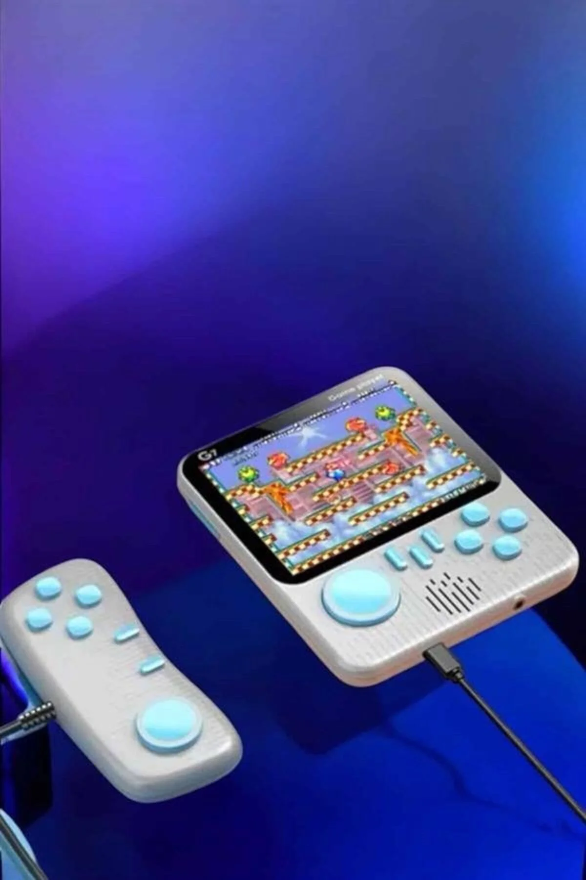 El Atarisi 3.5 İnç Ekran Çift Konsol 666 Adet Retro Oyun Gamepad