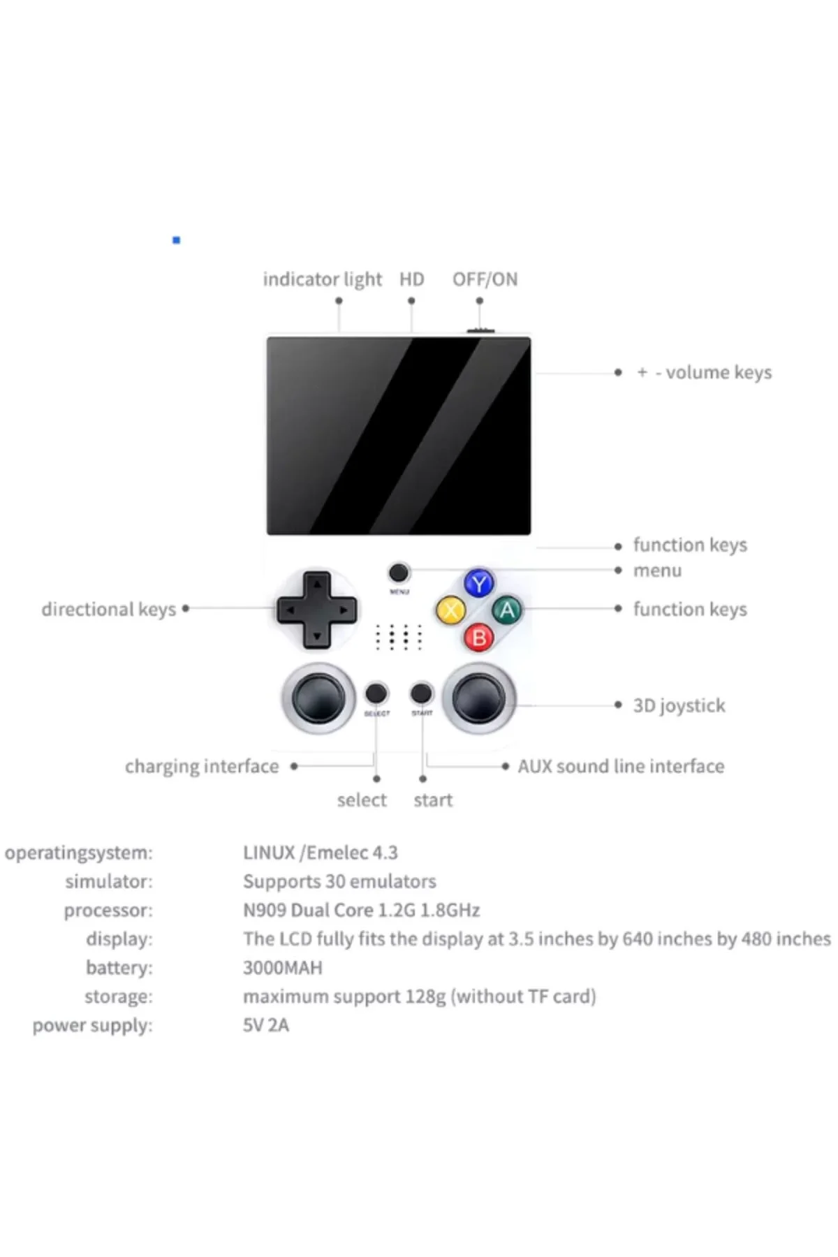 El Atarisi 3.5 UltraHd Ekran Gamepad Retro Atari PSP/PS1/NeoGeo Fıfa Gta 20.000 Games Oyun Konsolu