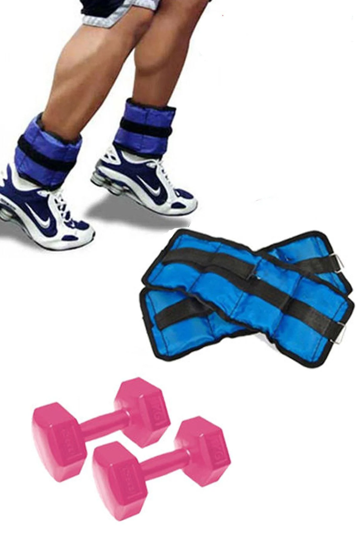 El Ayak Ağırlığı 0.5KGx2ADET + 1KGX2ADET Dambıl Seti Dumbell Kol 