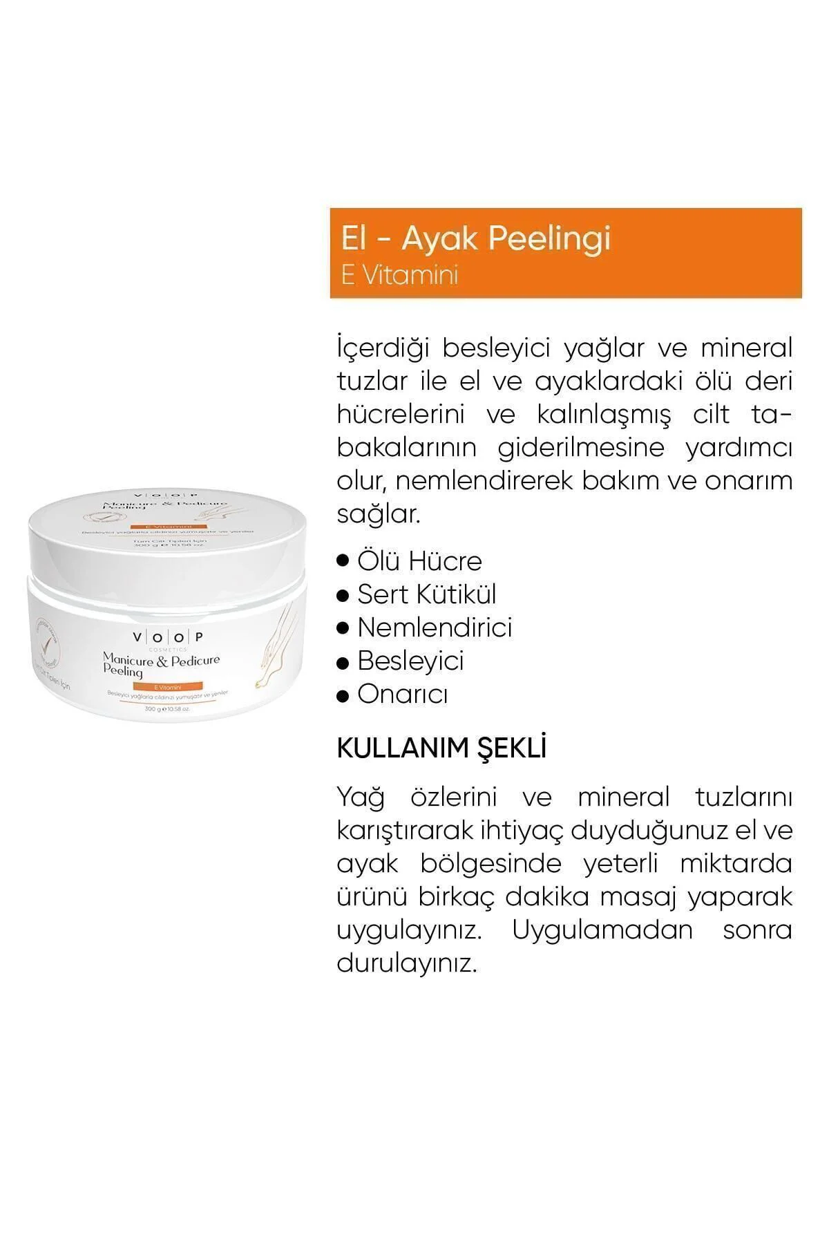 El & Ayak Onarıcı Ve Besleyici Bakım Kremi 300 gr | Manikür Pedikür Peeling