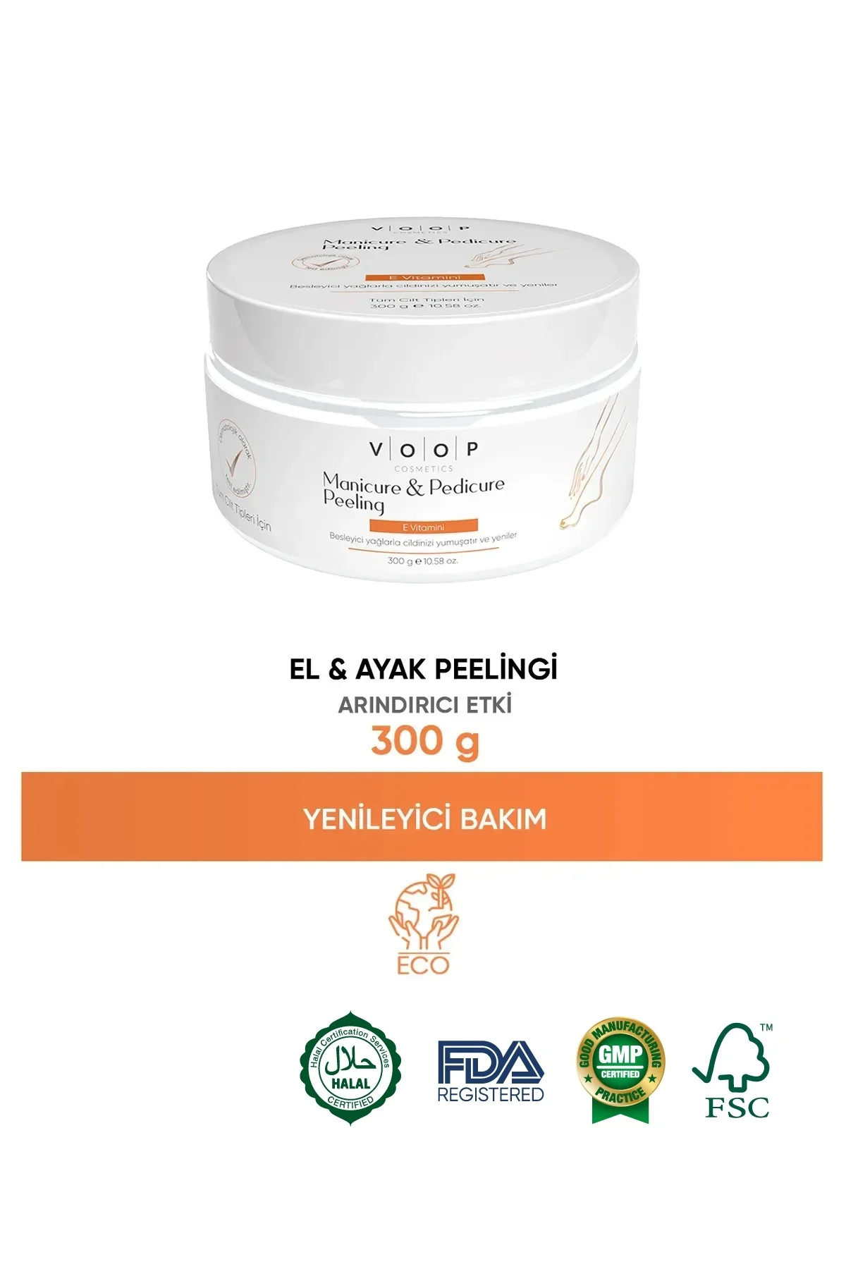 El & Ayak Onarıcı Ve Besleyici Bakım Kremi 300 gr | Manikür Pedikür Peeling