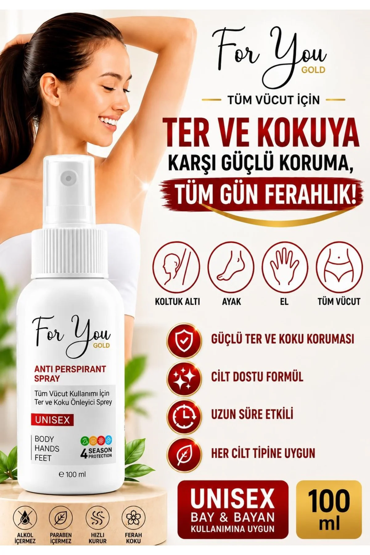 El Ayak Ve Koltuk Altı Terleme Önleyici Sprey-ter Spreyi 100 ml