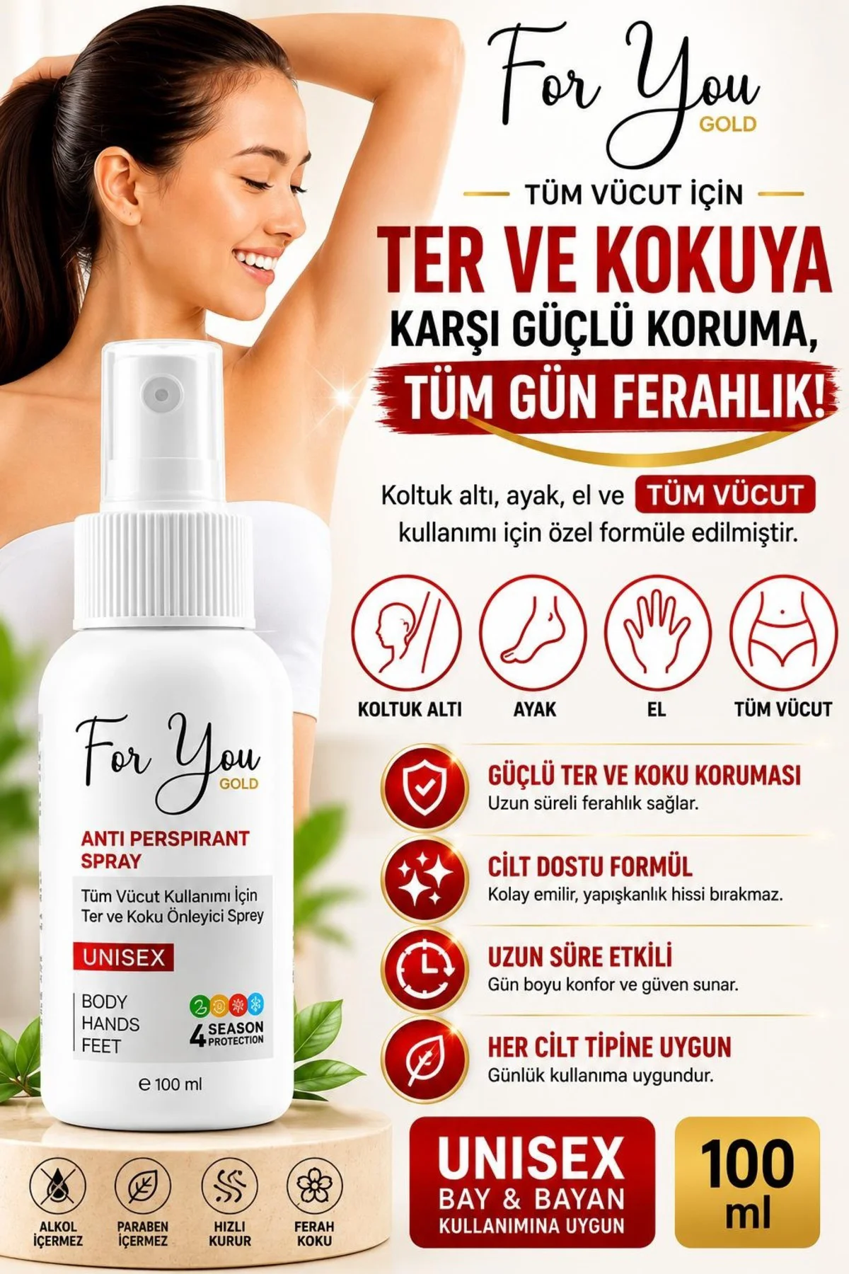 El Ayak Ve Koltuk Altı Terleme Önleyici Sprey-ter Spreyi 100 ml