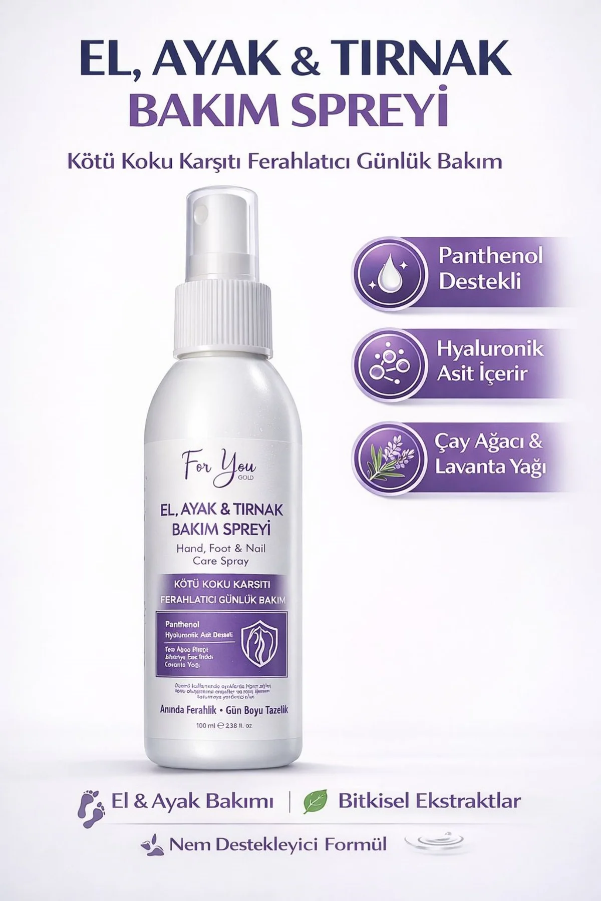 El - Ayak ve Tırnak Mantarı, Kötü Koku Karşıtı ve Mantar Bakım Sp